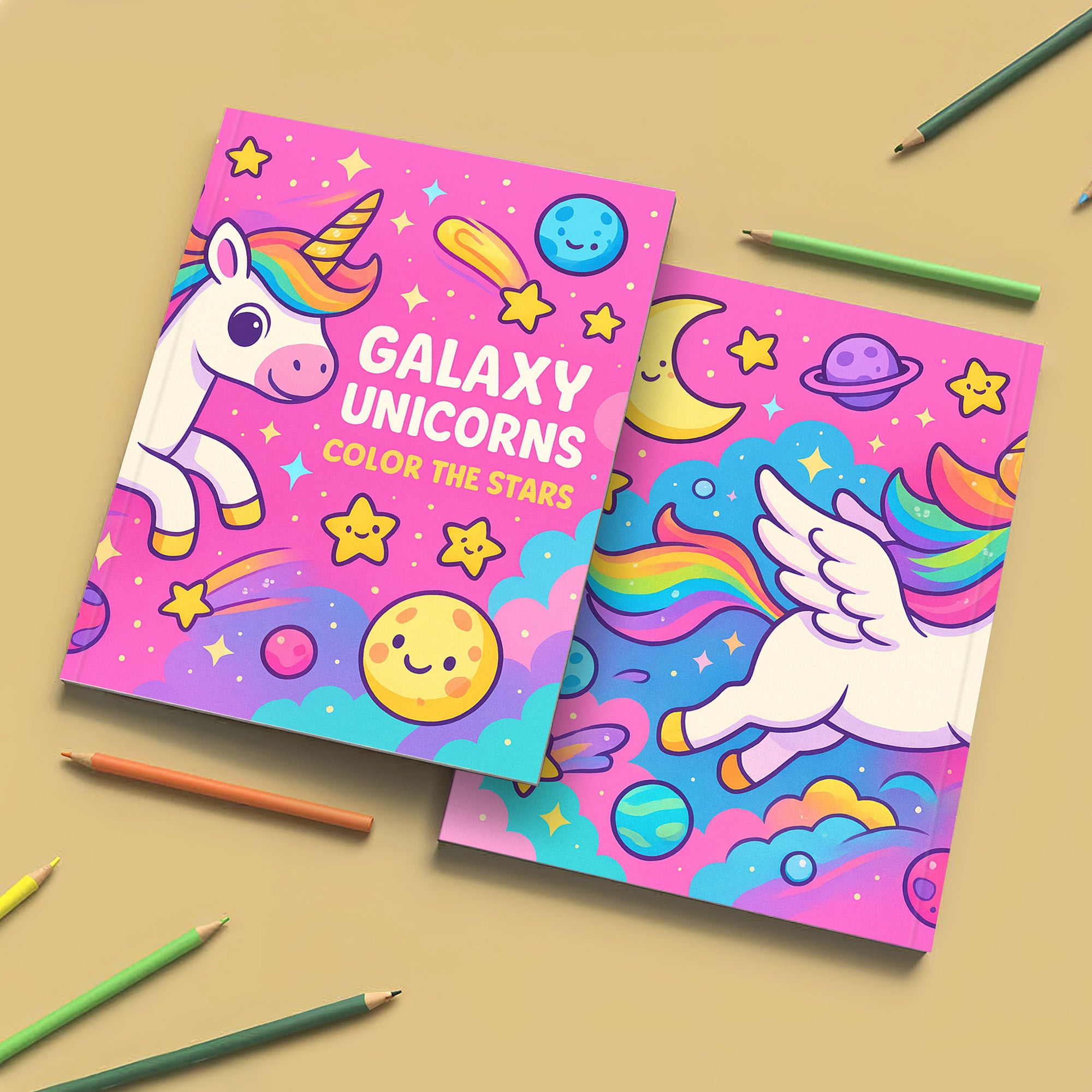 Color the Stars  – A Galaxy Unicorn Adventure in Crystals and Cosmos - Unicorn Coloring Book