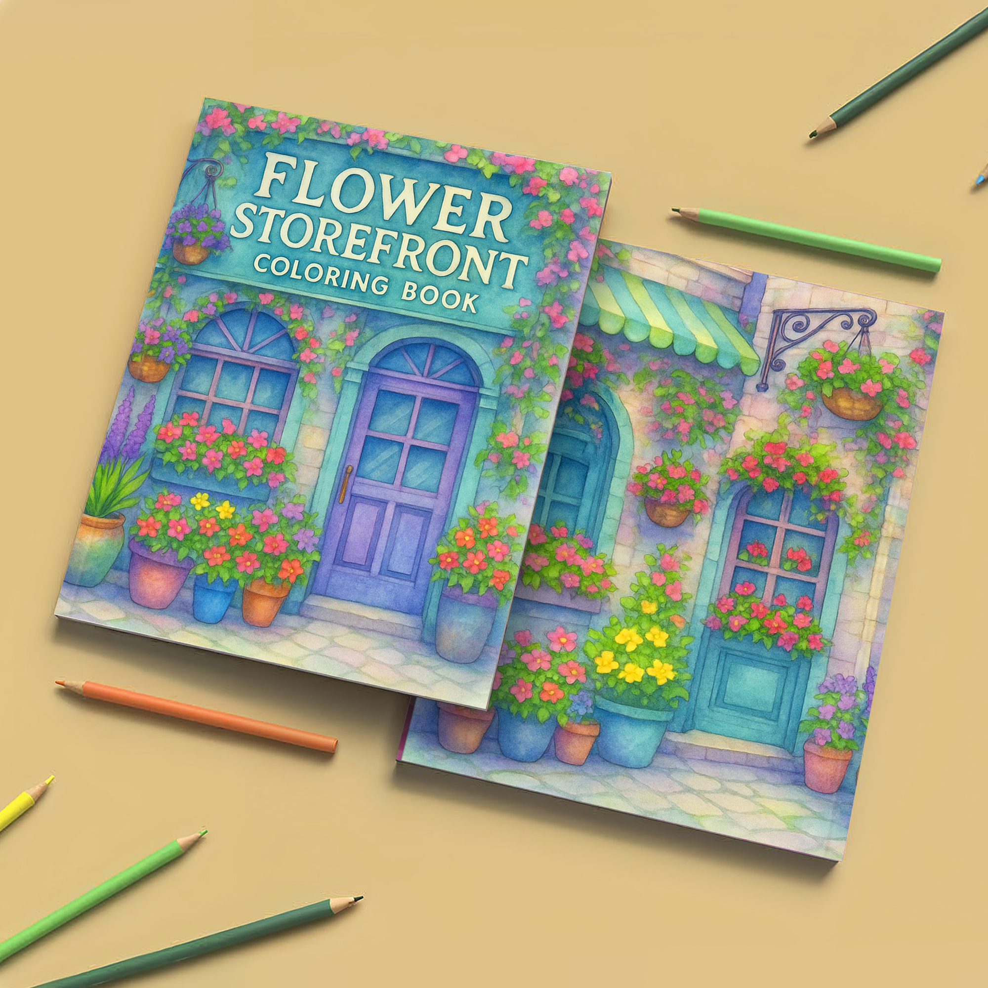 Flower Storefront Coloring Book - Cozy Floral Store Scenes and Decorations