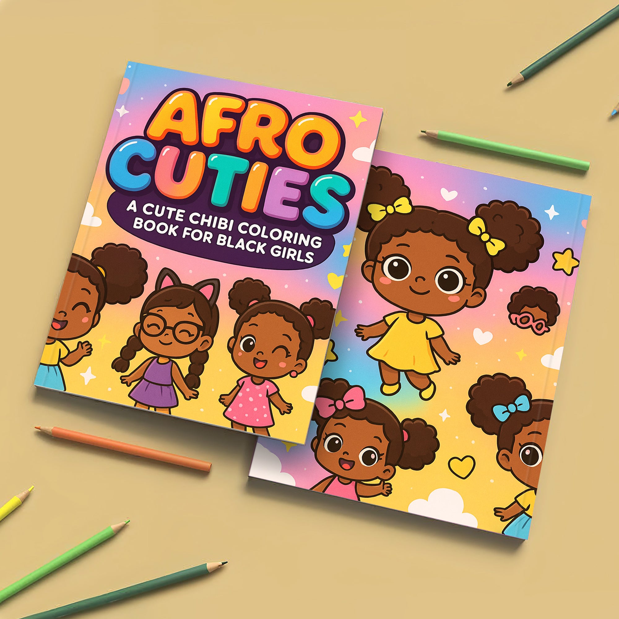 Afro Cuties Coloring Pages – 48 Pages – Cute, Chibi, Black Girl Magic – For Kids