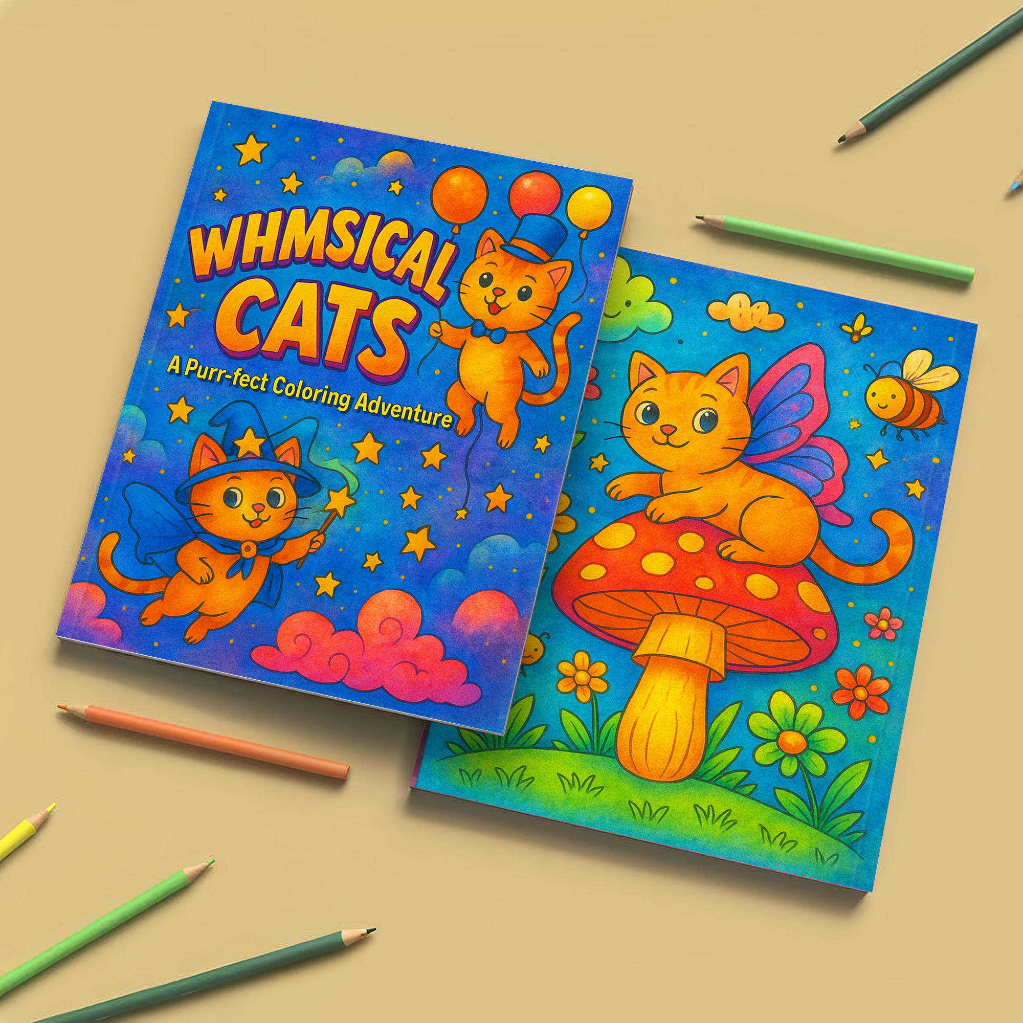 Whimsical Cat Coloring Book – Relaxing & Imaginative Artwork for All Ages