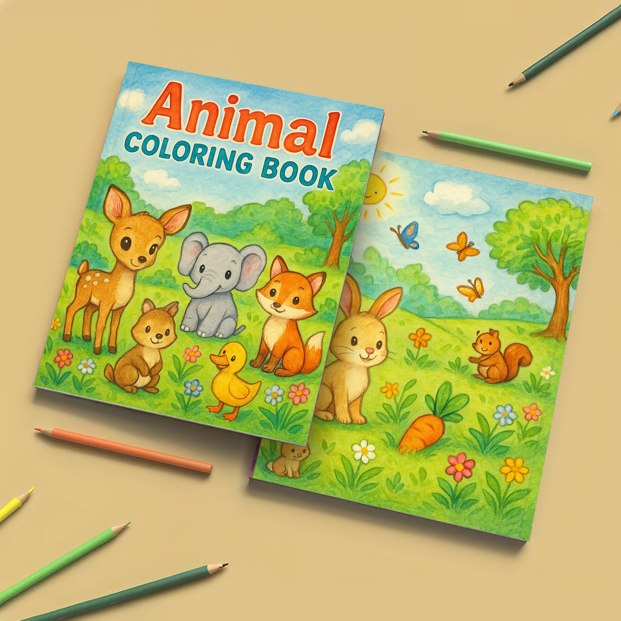 Animal Coloring Book - Relaxing and Joyful Animal Scenes to Color