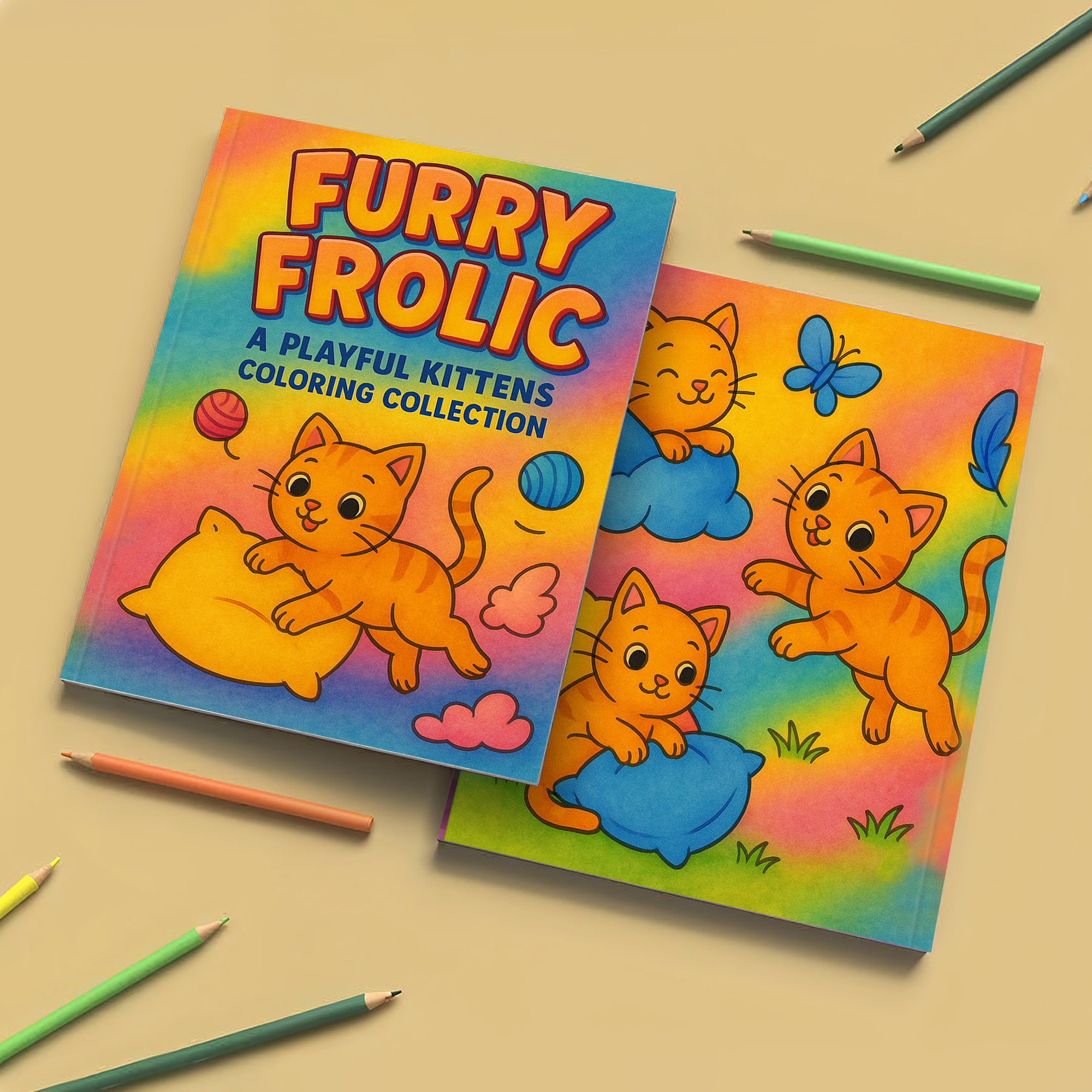 Playful Kittens Coloring Book – Cute and Funny Cats for All Ages