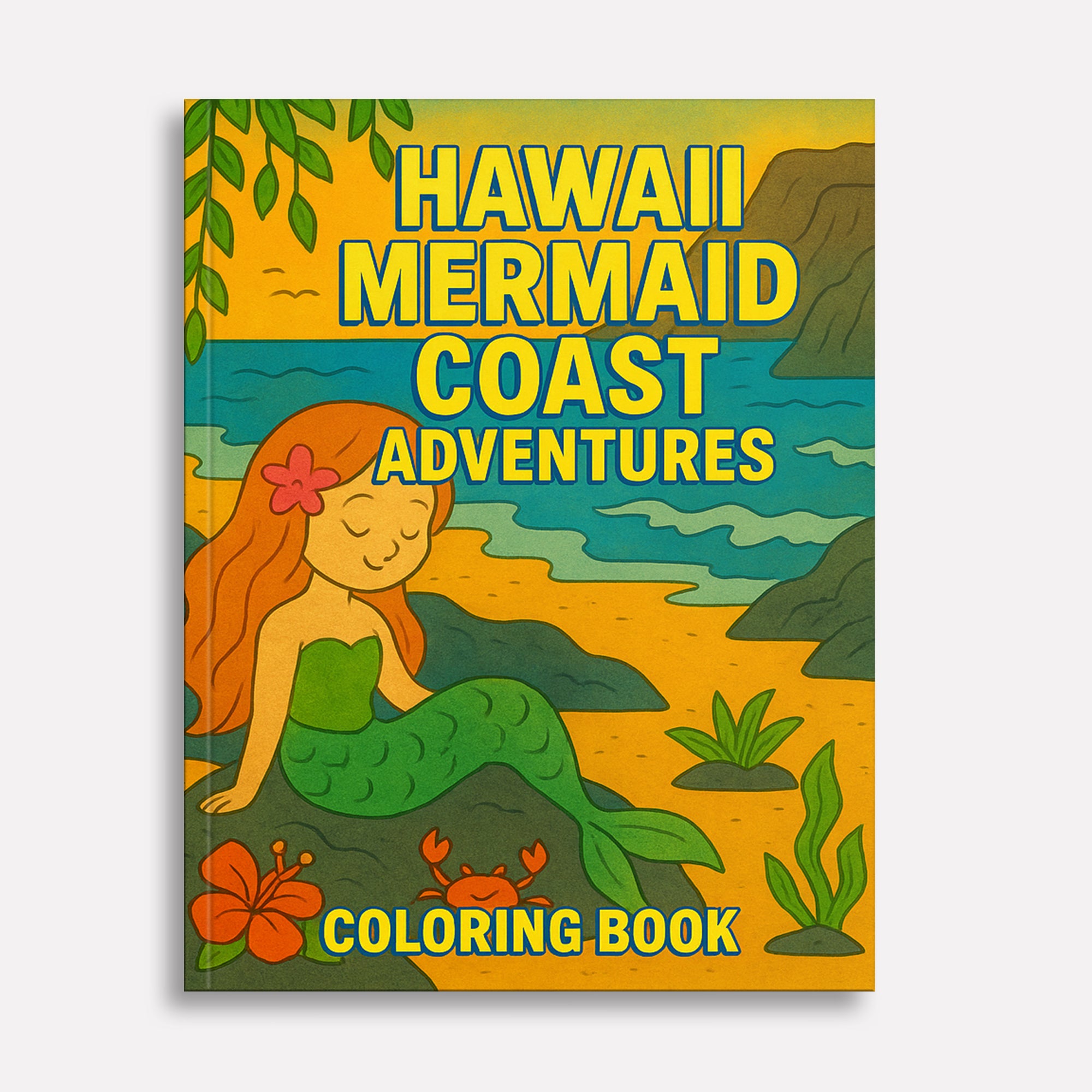 Hawaii Mermaid Coast Adventures Coloring Pages – 48 Whimsical Scenes with Lava Rocks, Tide Pools & Sea Life - For Kids