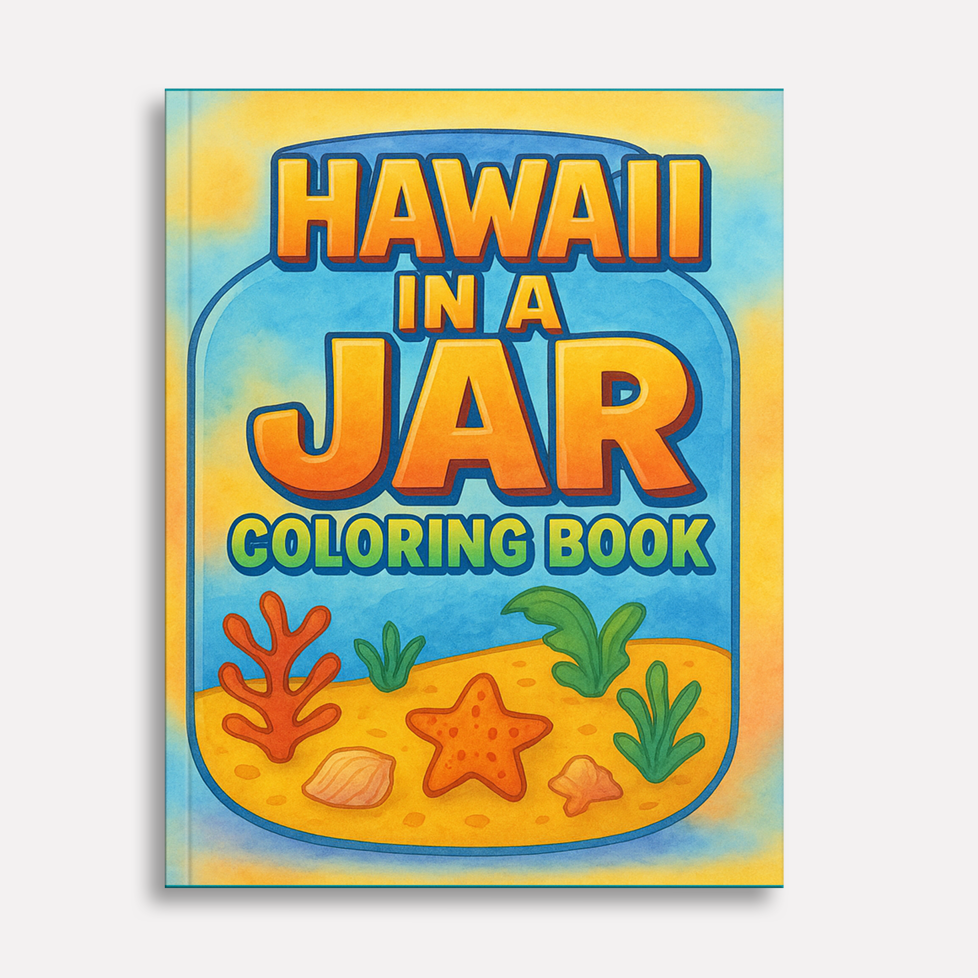 Hawaii in a Jar Coloring Pages – 48 Pages – Whimsical, Relaxing, Beach Aesthetic – For Adults