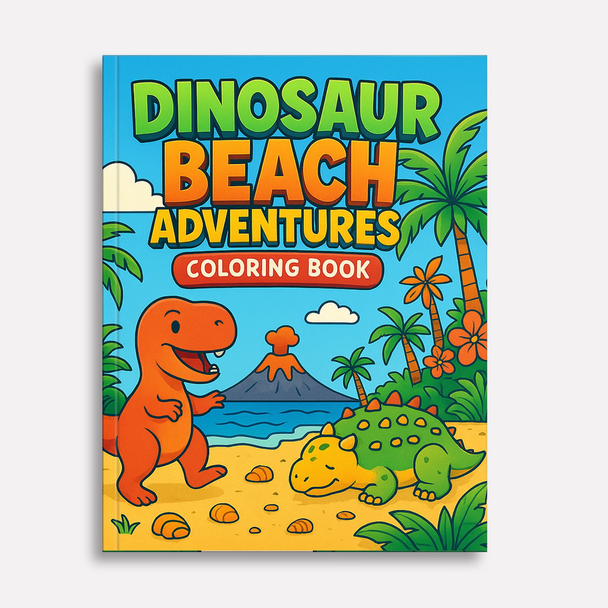 Dinosaur Beach Adventures – Dinosaur Coloring Pages – 48 Pages – Fun, Tropical, Prehistoric Playtime – For Kids