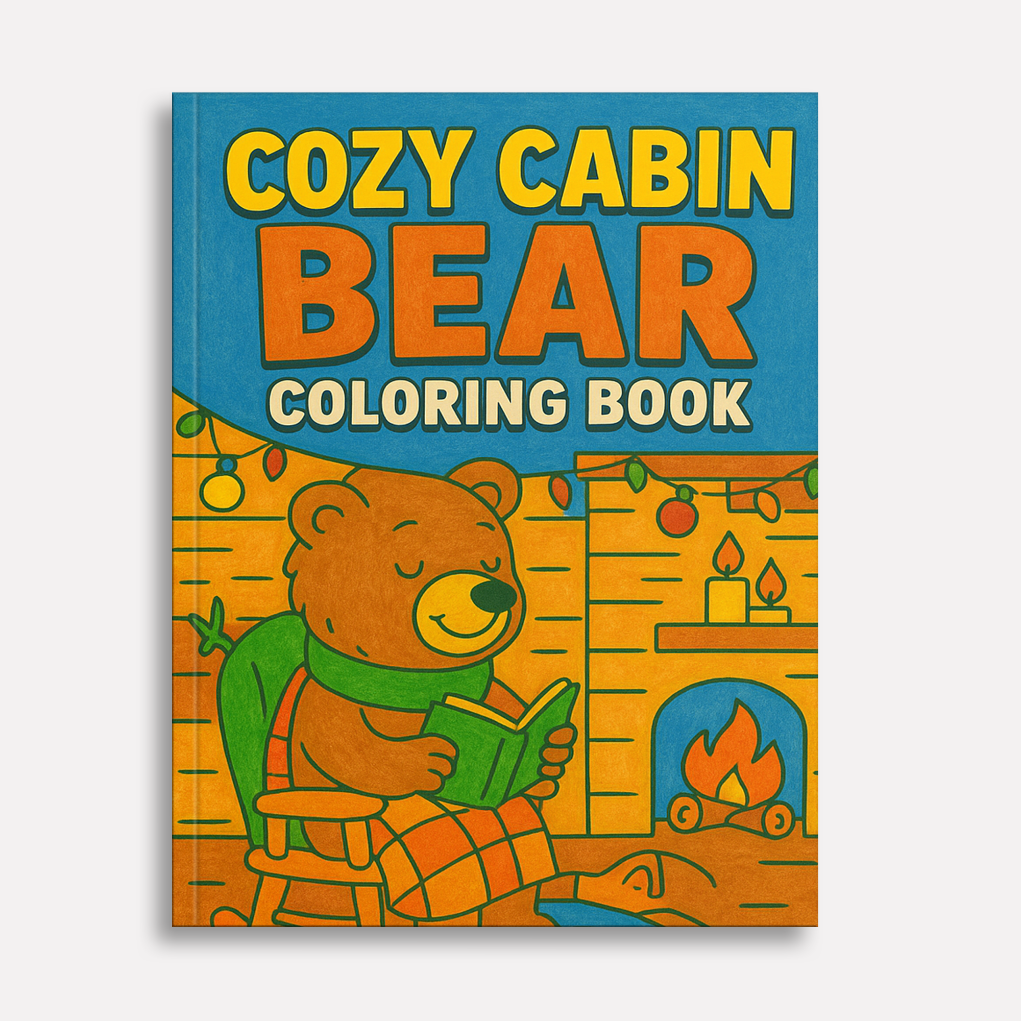 Cozy Cabin Bear – Animal Coloring Pages – 48 Pages – Warm, Rustic, Woodland Vibes – For Kids