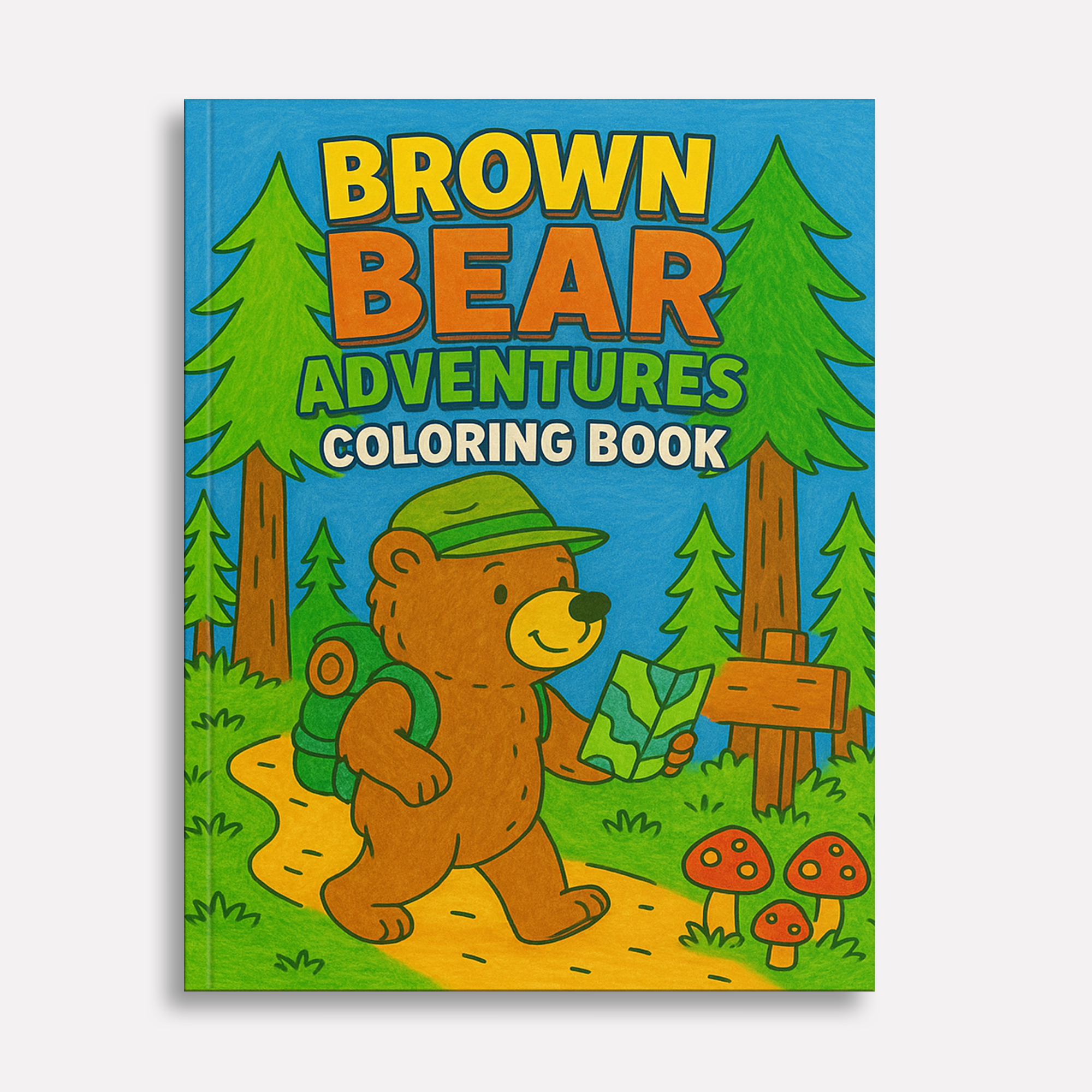 Brown Bear Adventures – Animal Coloring Pages – 48 Pages – Cute, Forest, Wholesome Moments – For Kids