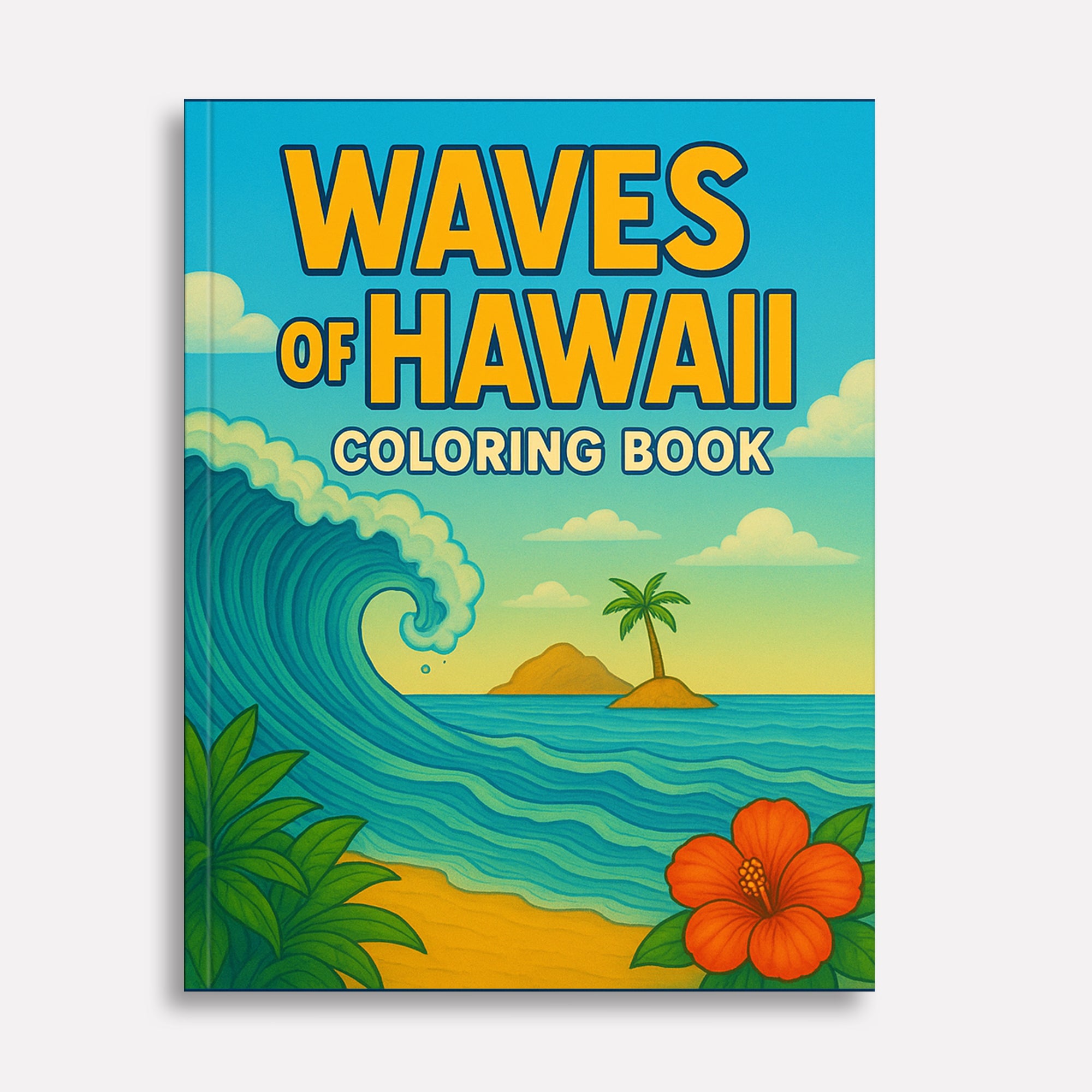 Waves & Villages of Hawaii Coloring Pages – 48 Peaceful Island Scenes with Canoes & Ocean Views - For Adults