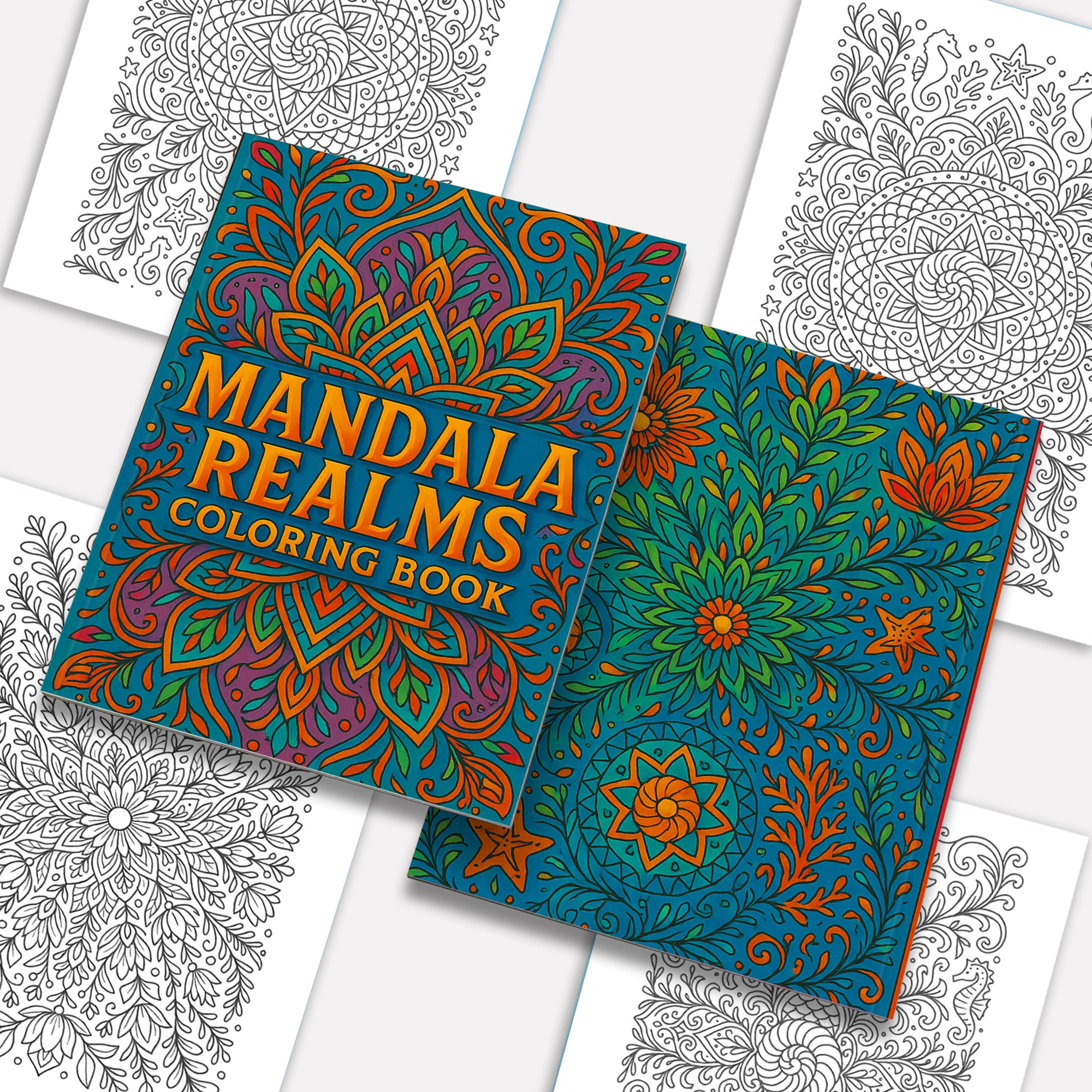 Mandala Realms Coloring Pages – 48 Unique Botanical, Marine, and Lace-Inspired Designs for Adults