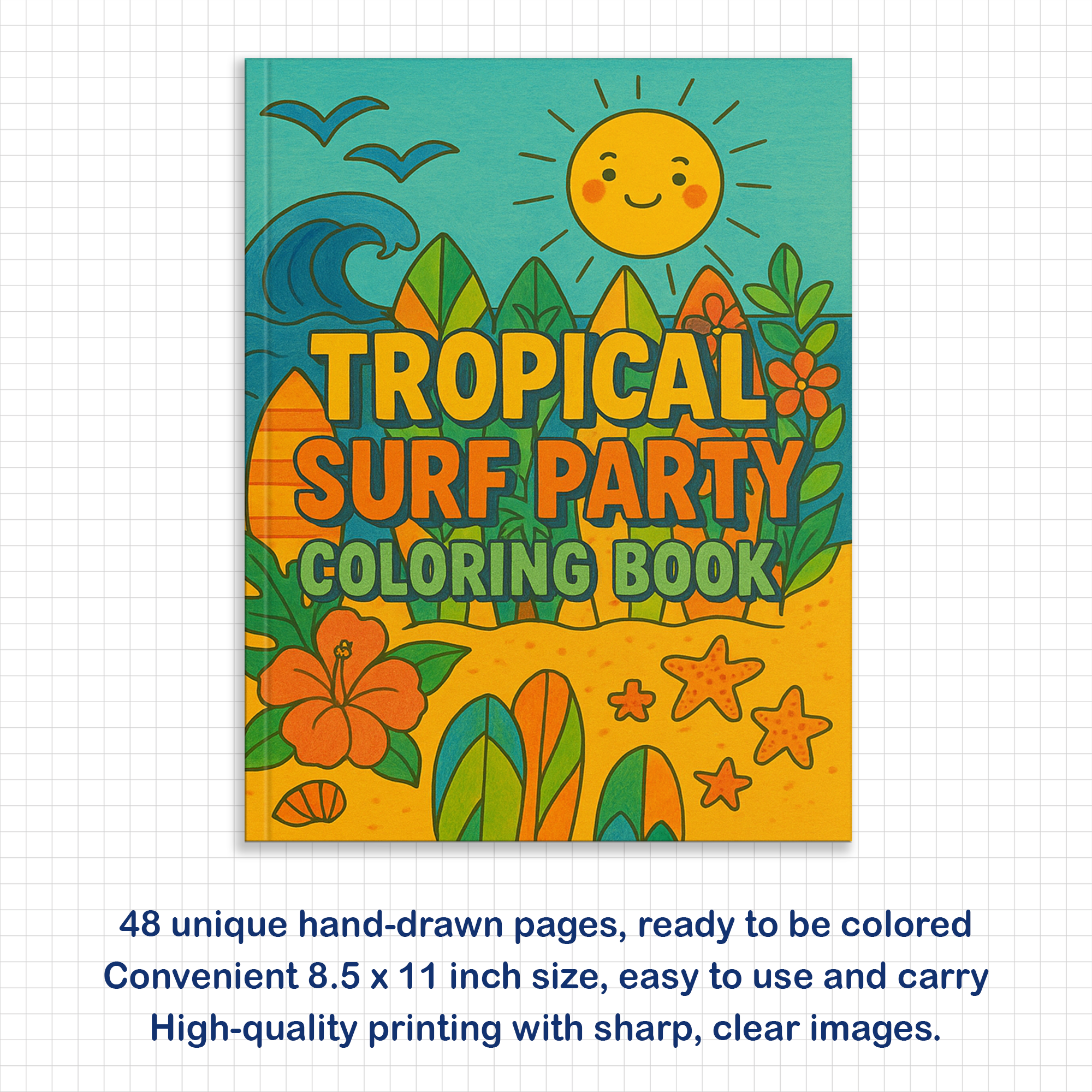 Tropical Surf Party Coloring Pages – 48 Fun Designs for Kids