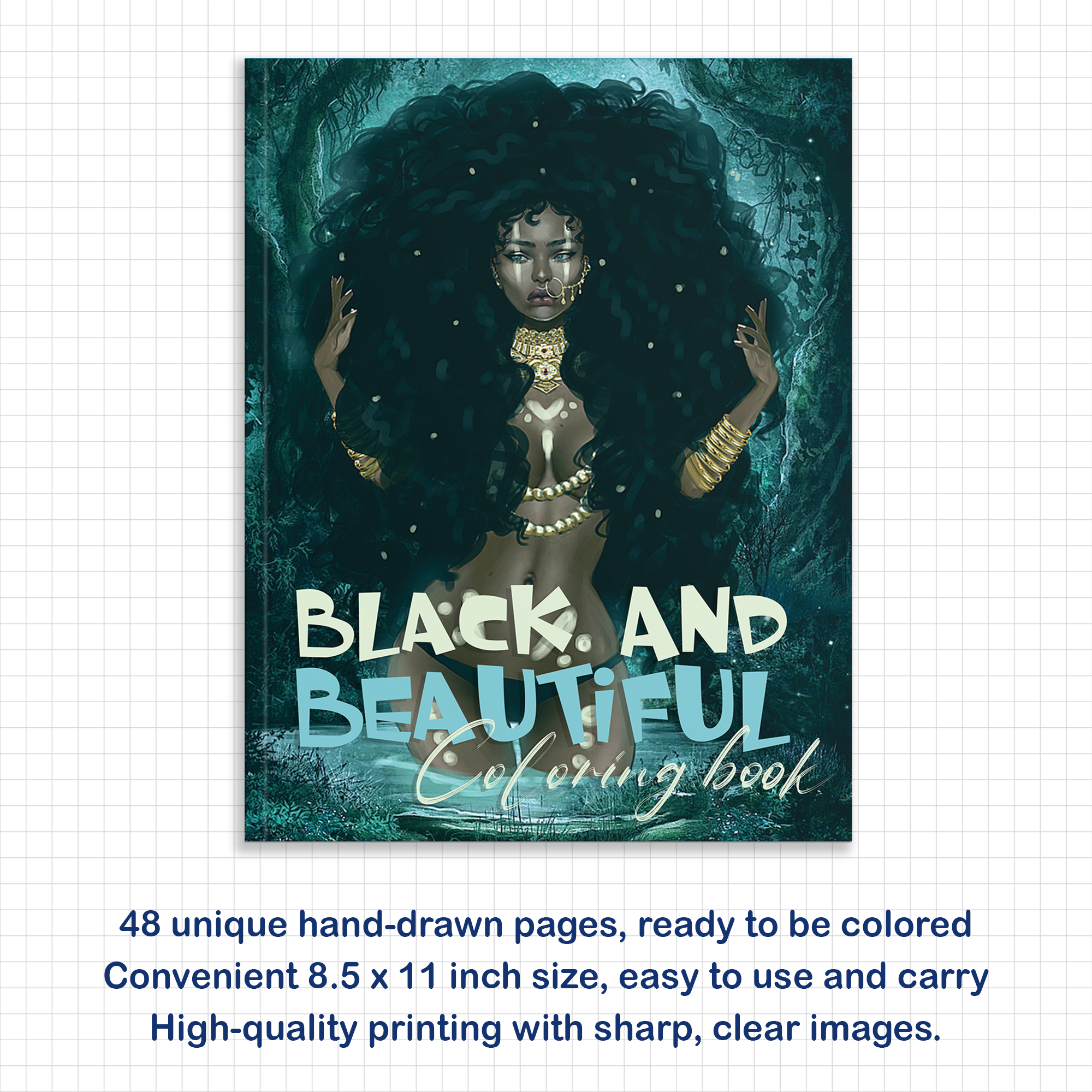Black and Beautiful Coloring Pages – 48 Empowering Designs for Adults