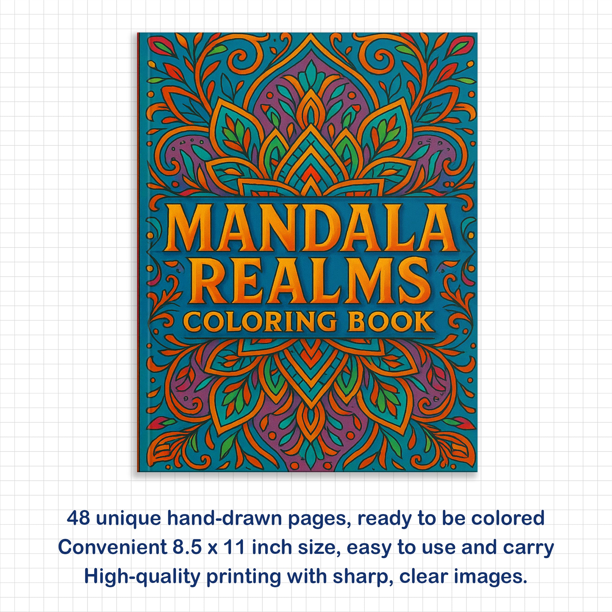 Mandala Realms Coloring Pages – 48 Unique Botanical, Marine, and Lace-Inspired Designs for Adults