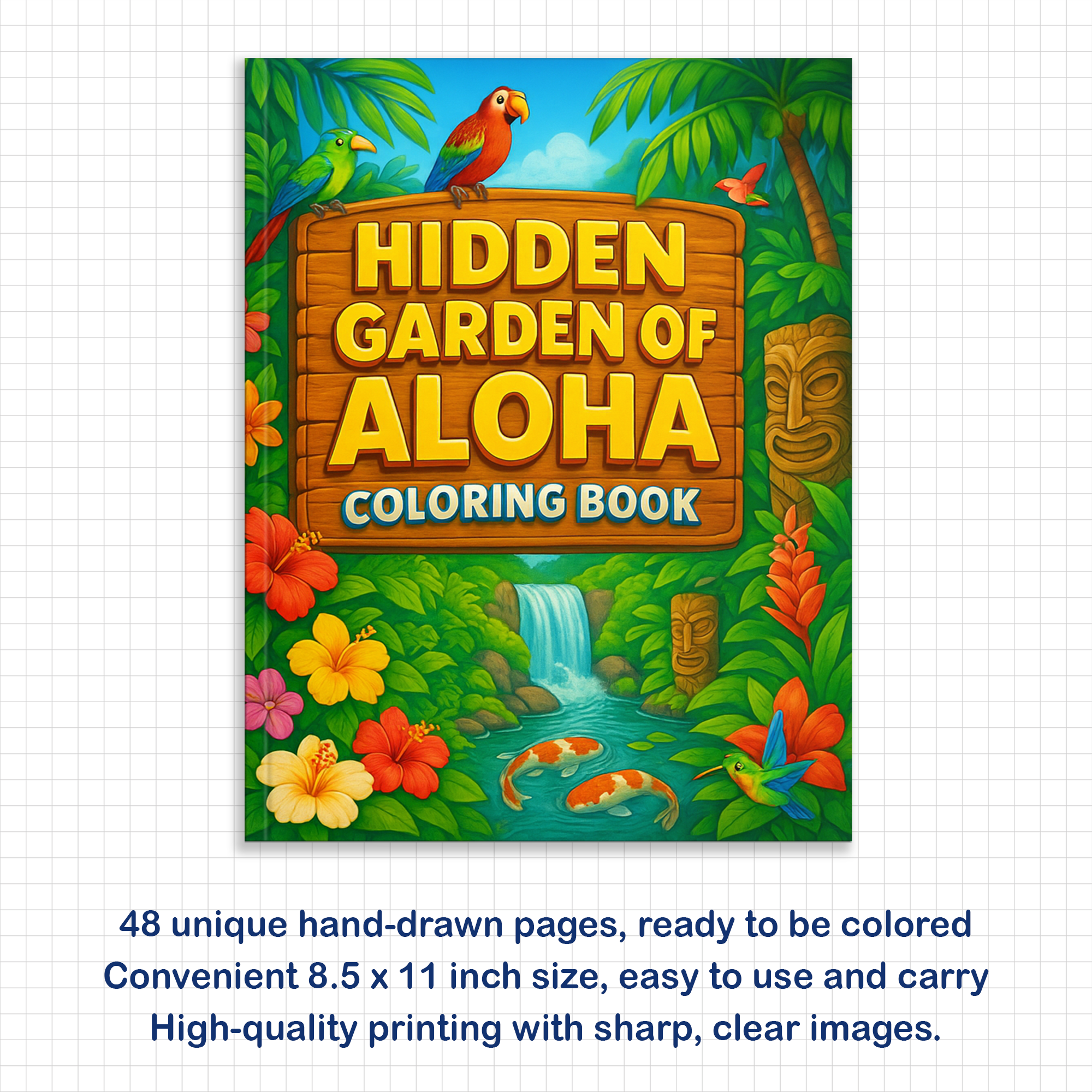 Hidden Garden of Aloha Coloring Pages – 48 Peaceful Nature Scenes for Adults