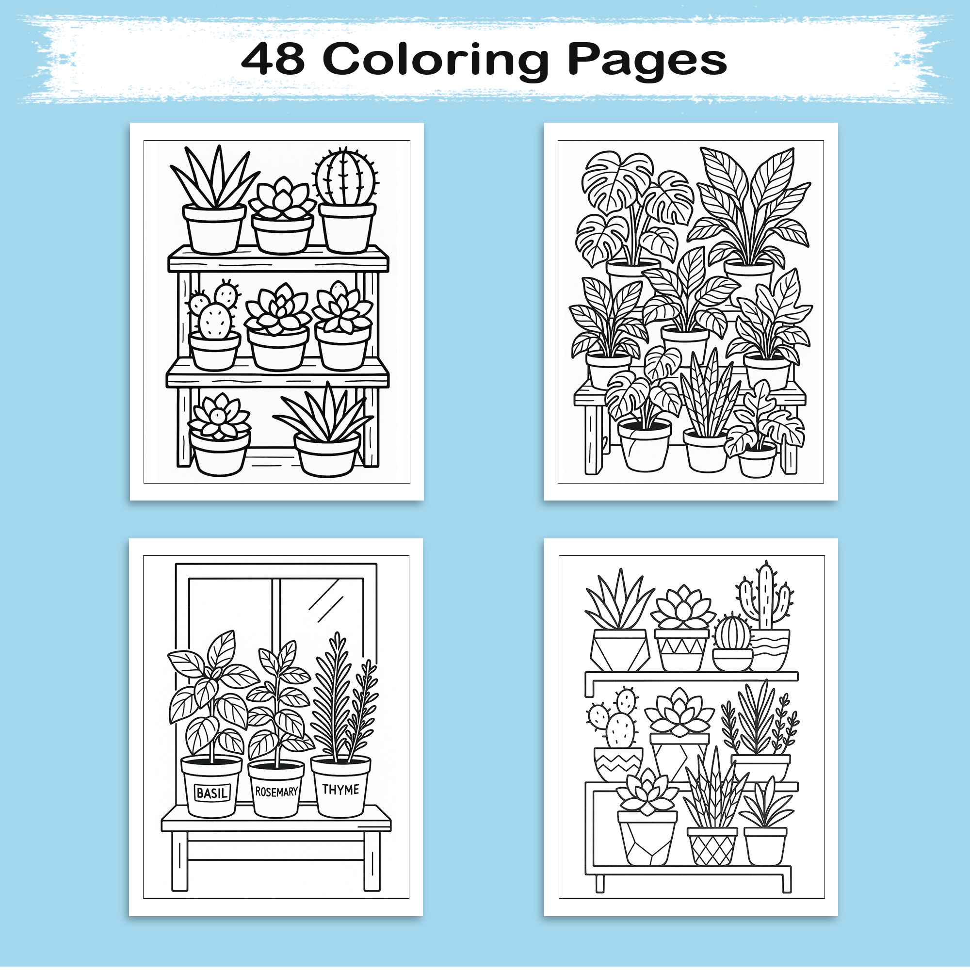 Cozy Porch Garden Coloring Pages for Kids – 48 Fun and Easy Nature Scenes