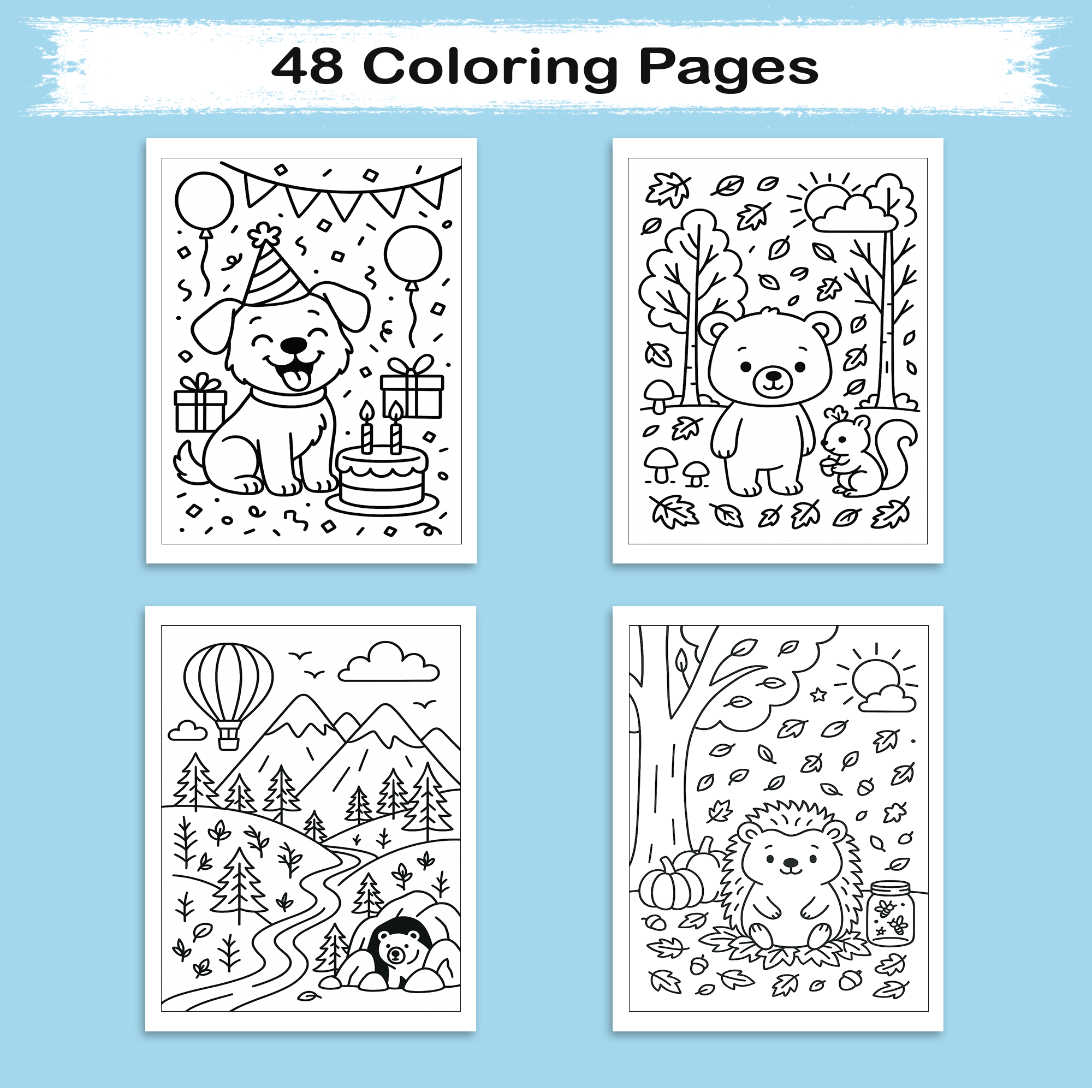 Nature’s Cutest Animal Coloring Pages for Kids – 48 Easy & Fun Designs