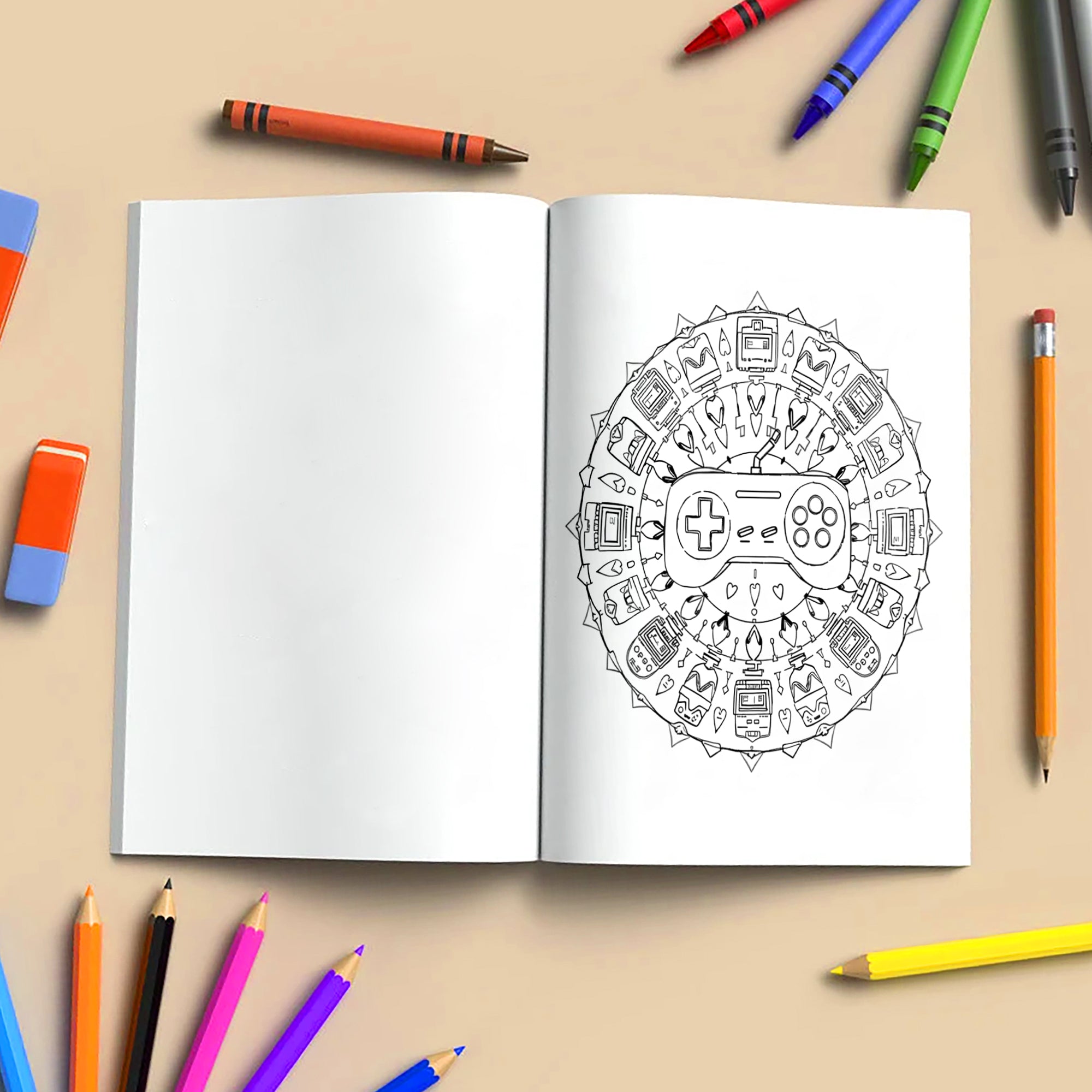 Haunted Mandalas – Mandala Coloring Pages – 48 Pages – Pumpkins, Bats, Skulls & Witchy Symbols – For Adults and Teens