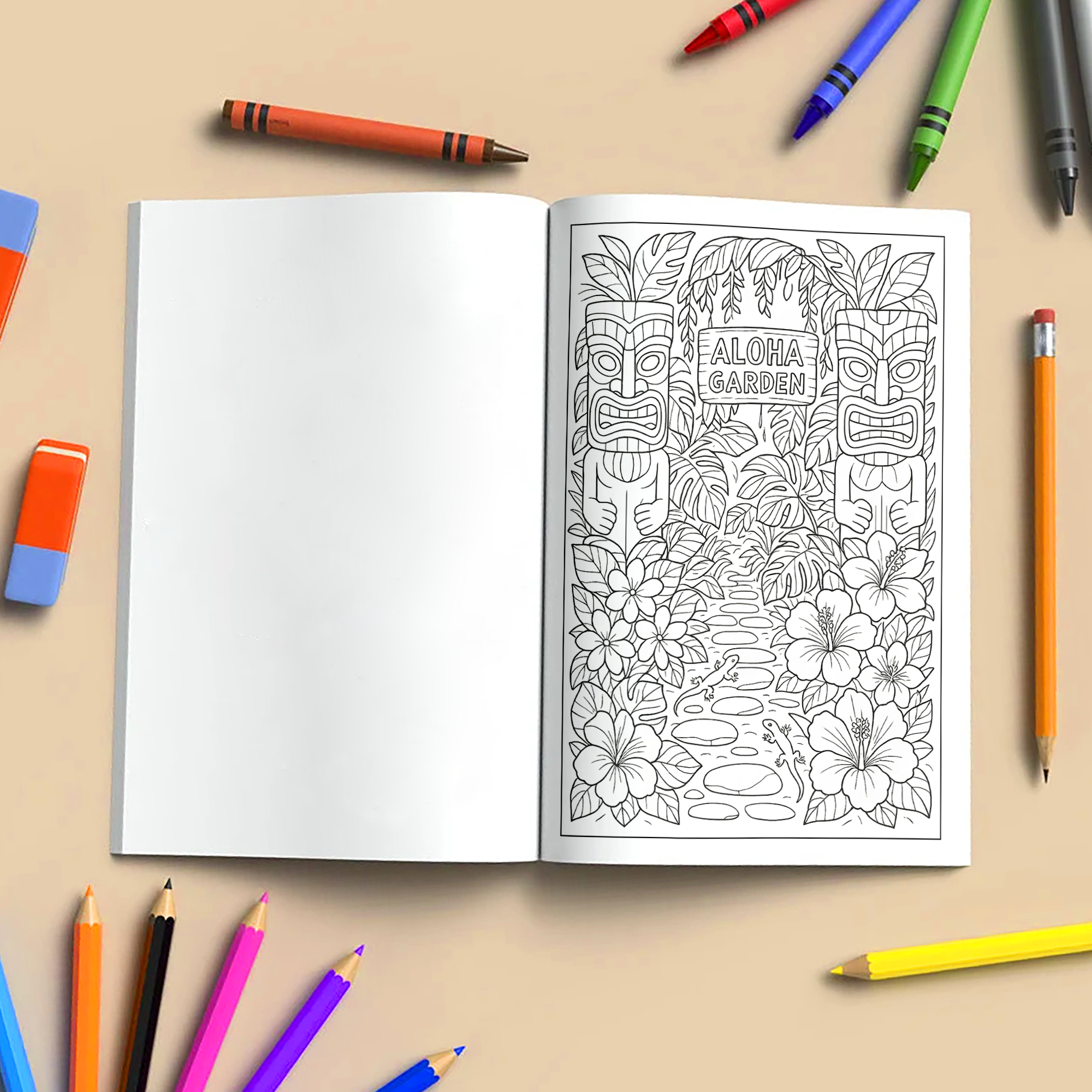 Hidden Garden of Aloha Coloring Pages – 48 Peaceful Nature Scenes for Adults