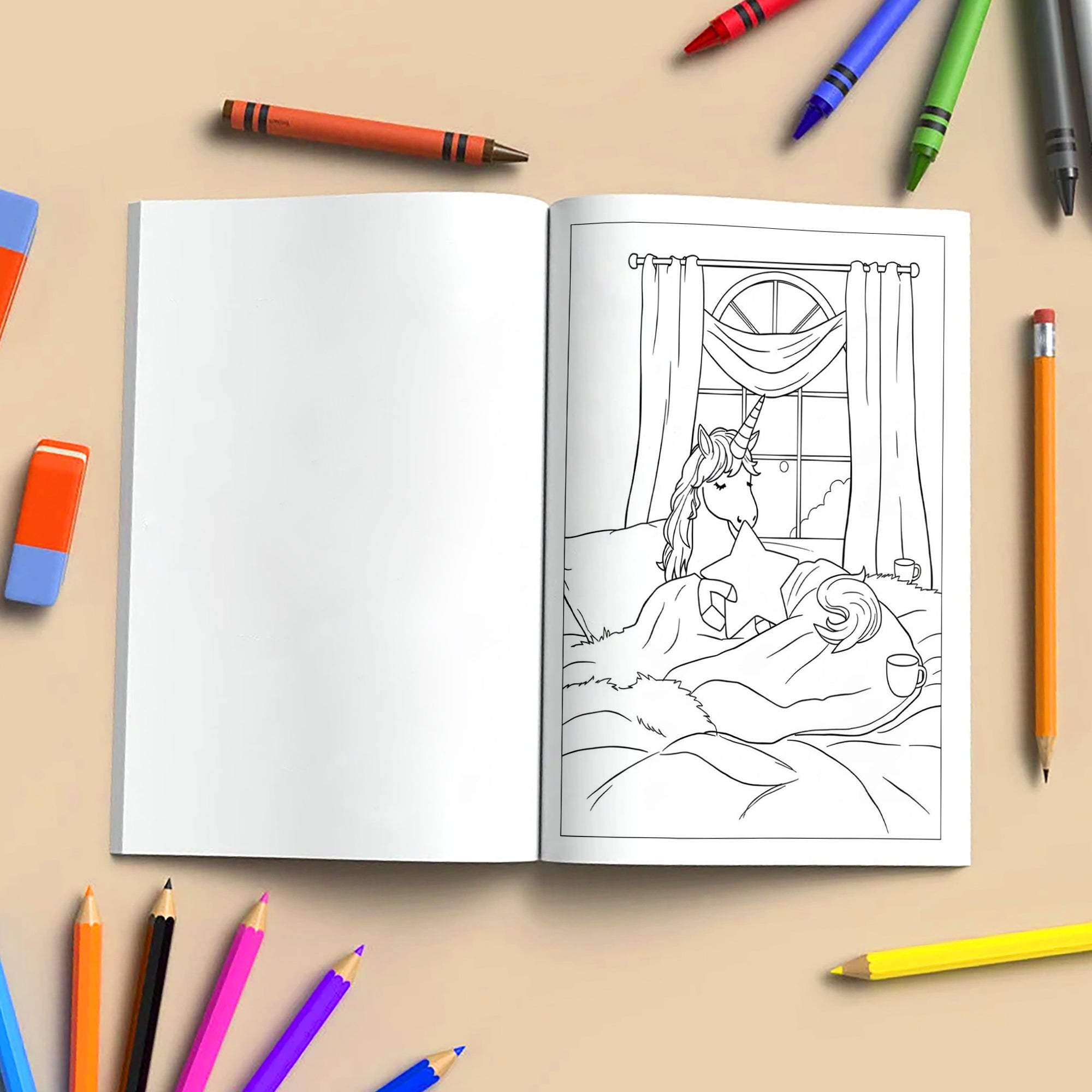Cozy Unicorn Dreams – Unicorn Coloring Pages – 48 Pages – Snuggly, Sleepytime, Magical Moments – For Kids