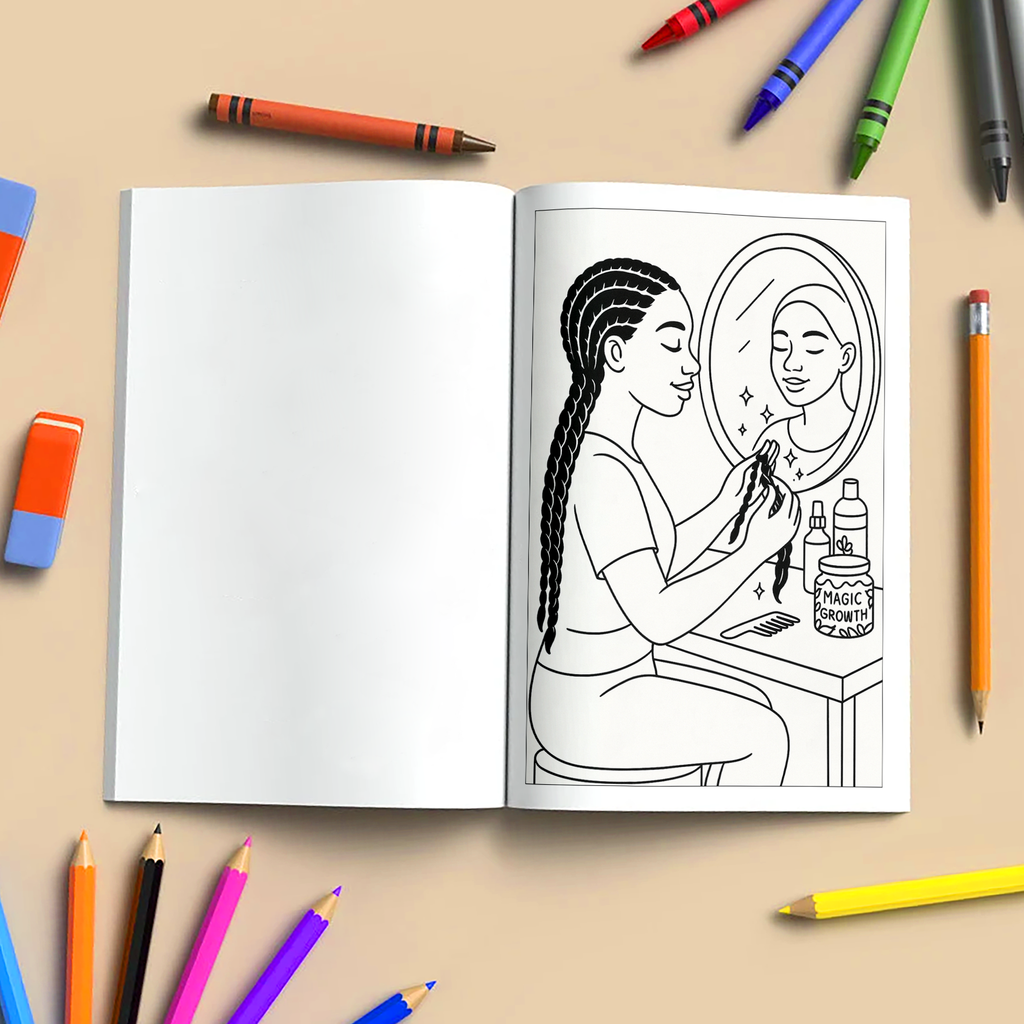 Natural Hair Magic Coloring Pages – 48 Empowering Portraits Celebrating Curls, Braids, and Black Beauty