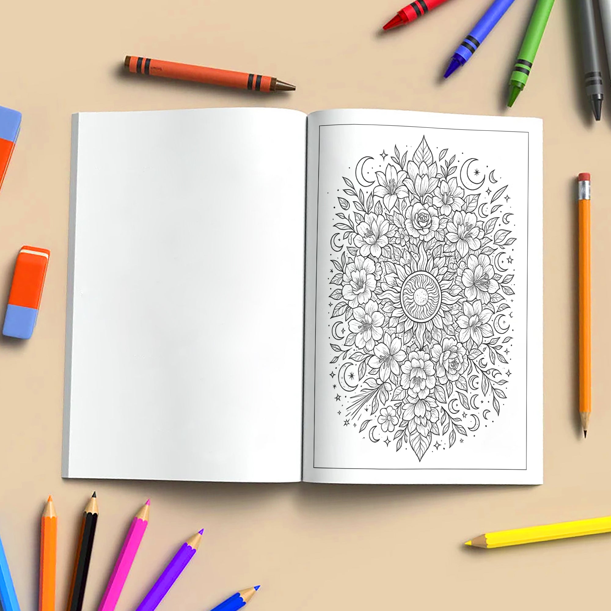 Mystical Nature Mandalas Coloring Pages – 48 Intricate Designs of Forests, Oceans, Crystals & Cosmos for Adults