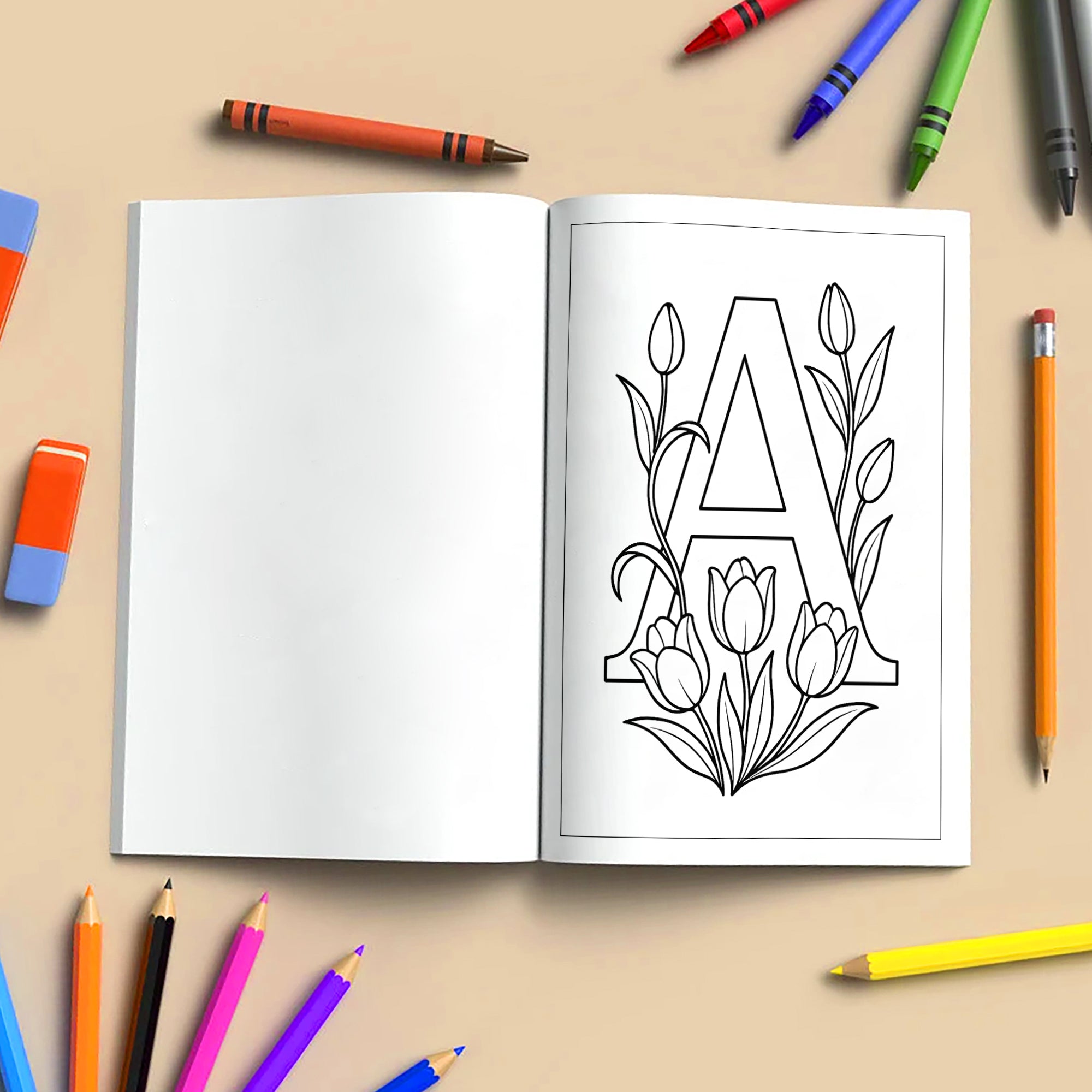 Floral Alphabet Wonders – Coloring Pages – 48 Botanical Letters – For Kids And adults