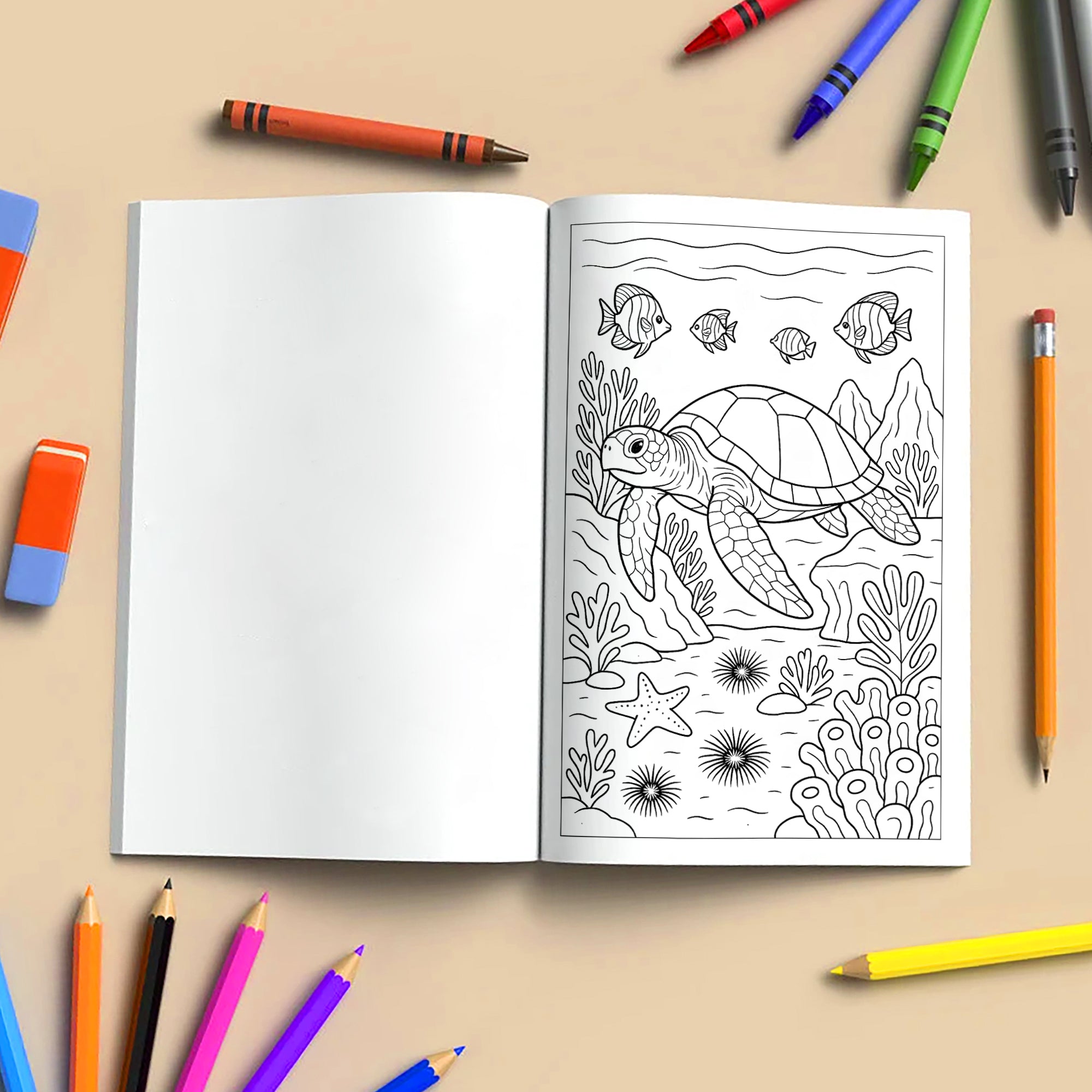 Hawaii Sea Life Journeys Coloring Pages – 48 Tropical Ocean Animal Designs - For Kids