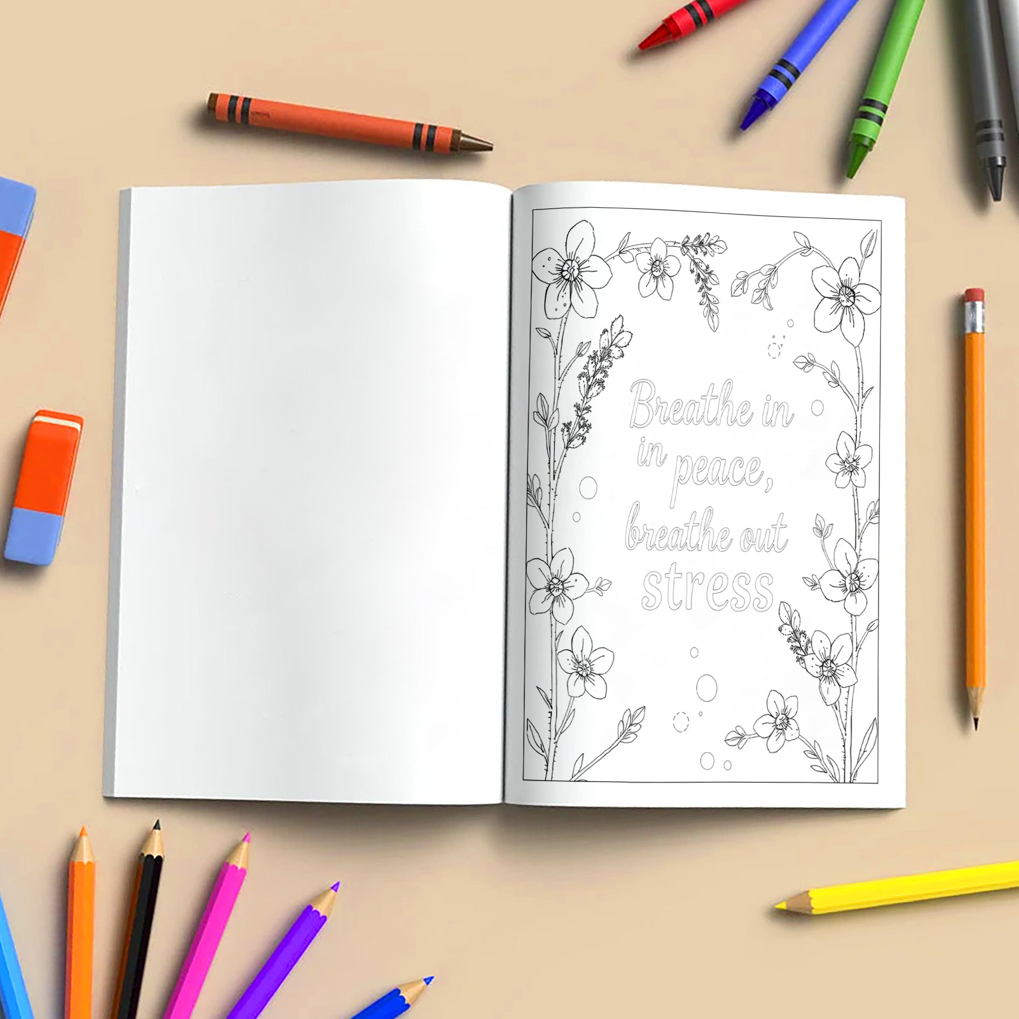 Bloom with Words – Flower Coloring Pages – 48 Pages – Inspiring Quotes Framed by Elegant Florals – For Adults