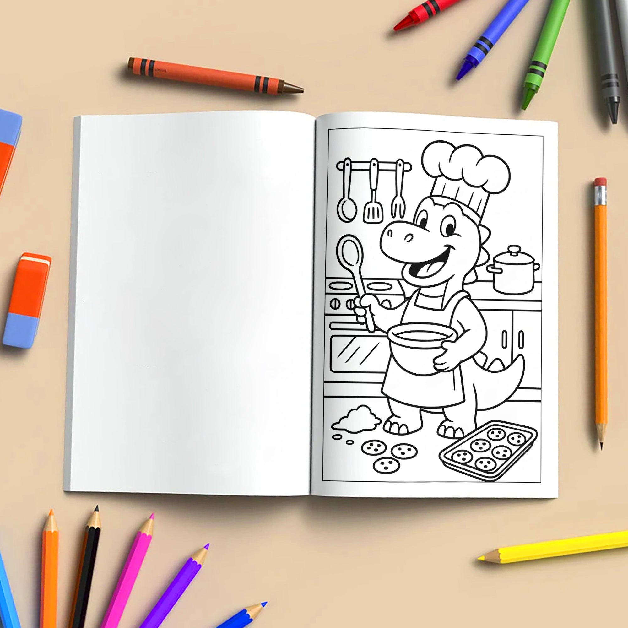 Dino Jobs Adventure Coloring Pages – 48 Pages – Funny, Imaginative, Career-Themed Scenes – For Kids