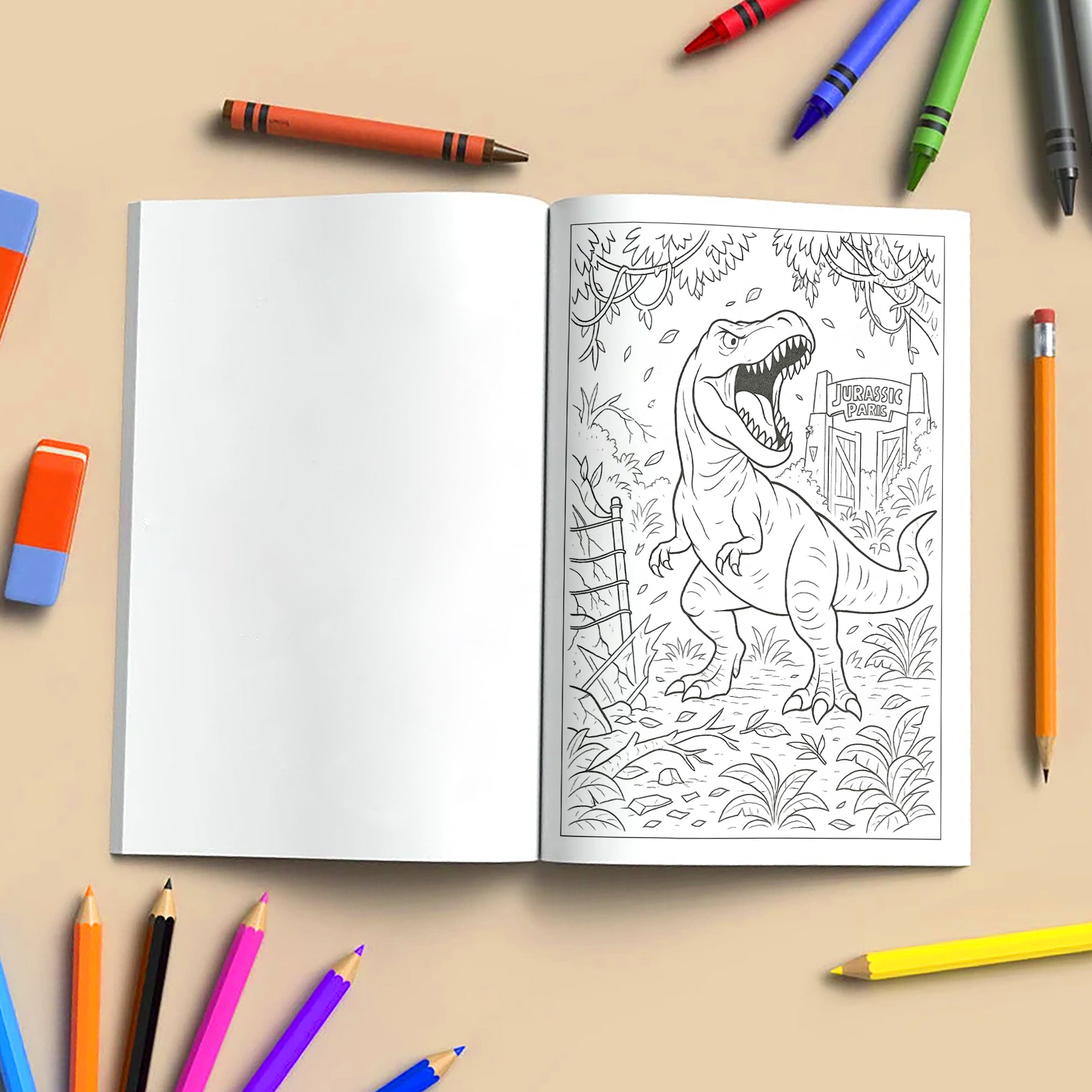 Jurassic Park Adventures – Dinosaur Coloring Pages – 48 Pages – Exciting, Wild, Prehistoric Fun – For Kids