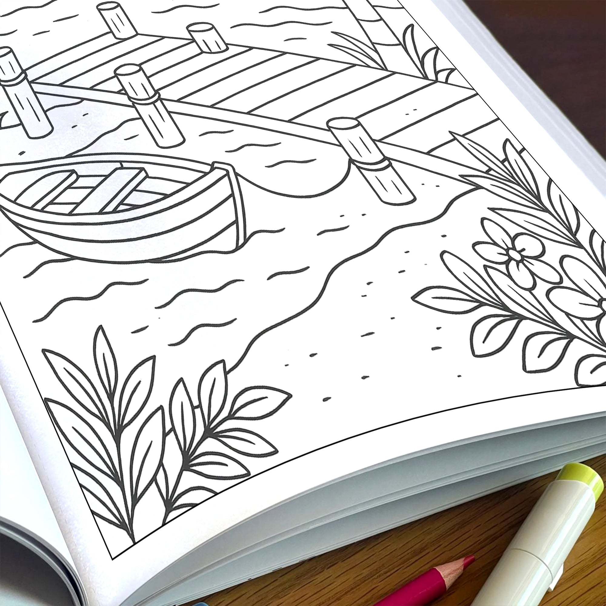 Peaceful Hawaii Views – Hawaii Coloring Pages – 48 Pages – Calming, Scenic, Island Moments – For Adults