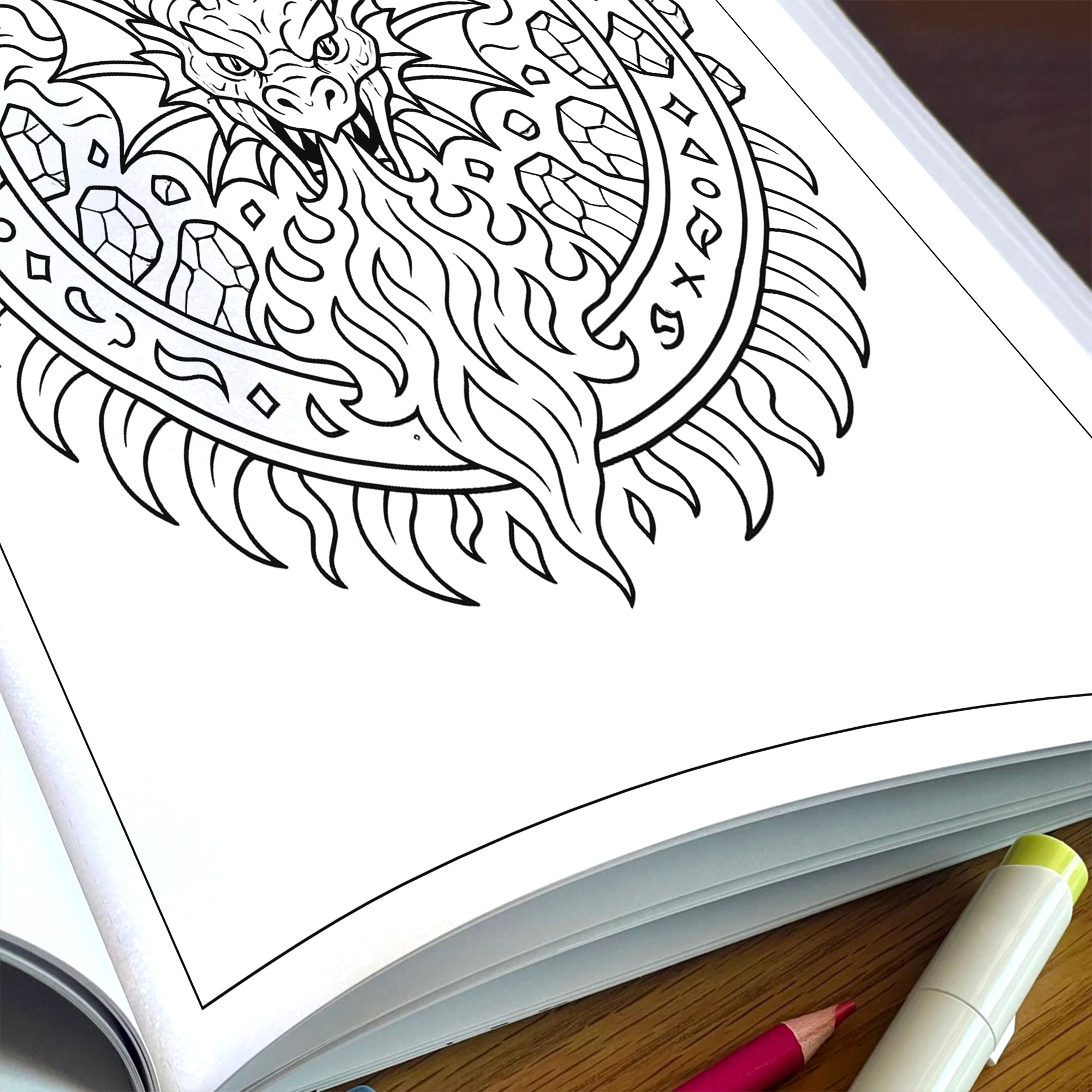 Legends of the Dragon Mandalas Coloring Pages – 48 Pages – Mythical, Fiery, Eastern-Inspired Designs – For Adults