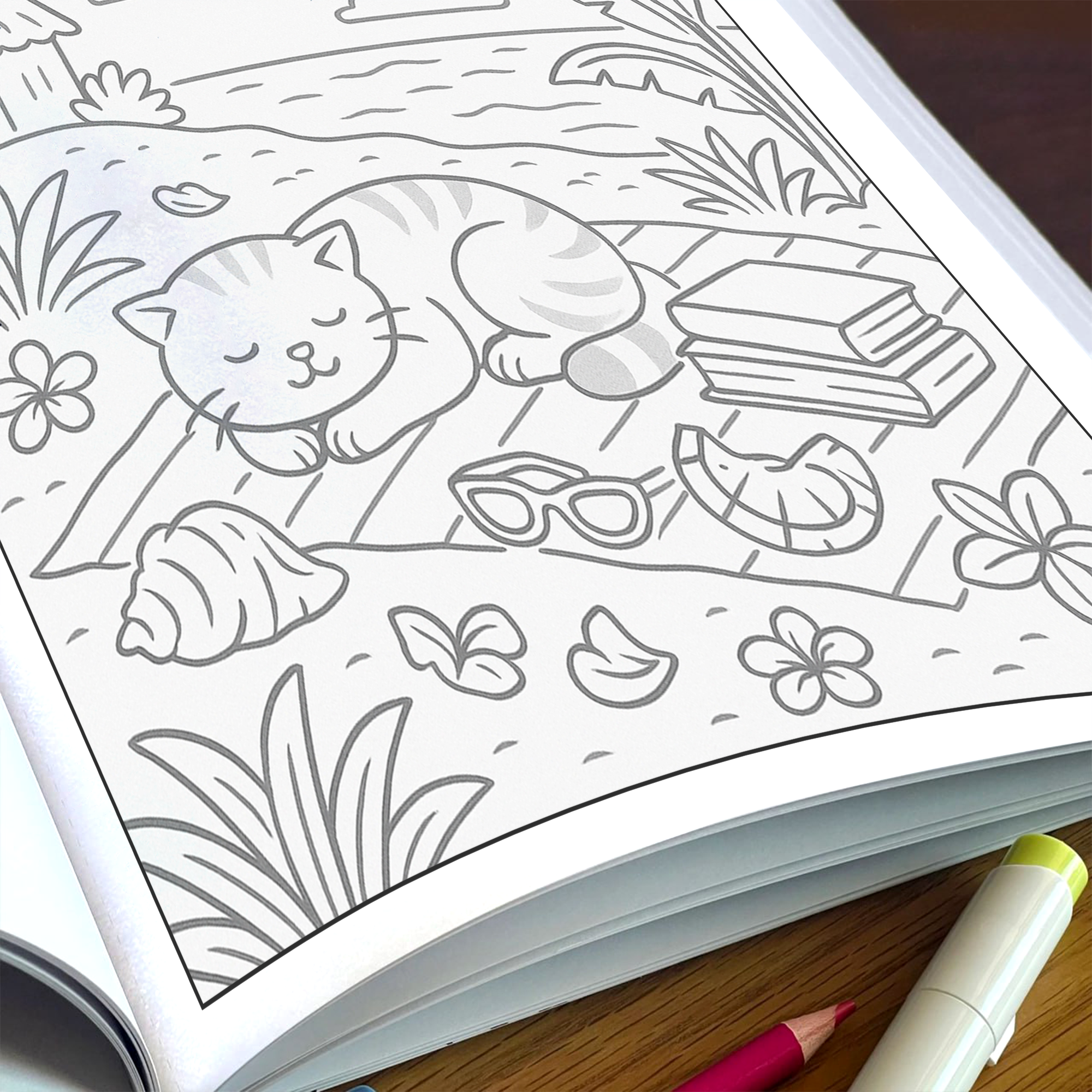 Zen Hawaii Coloring Pages – 48 Peaceful Island Life Scenes for Adults