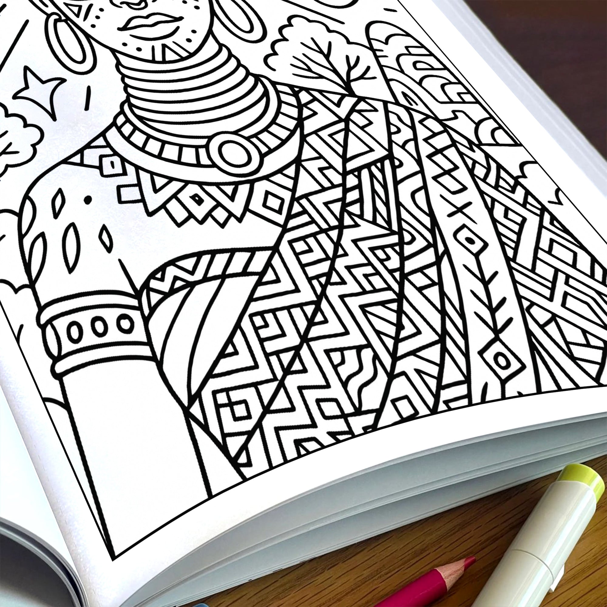 Tropical Goddess Coloring Pages – 48 Pages – Radiant, Relaxing, Feminine Energy – For Adults