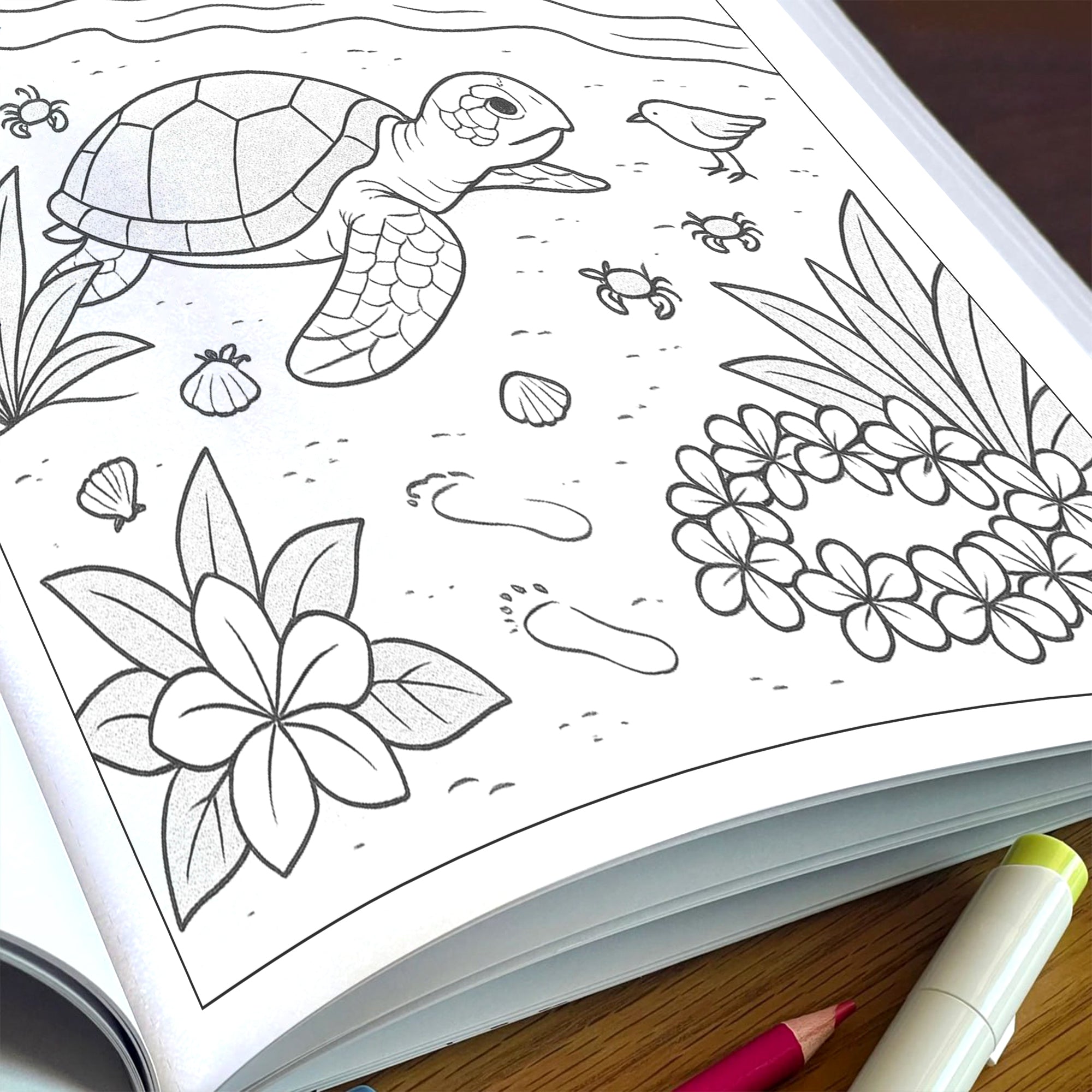 Hawaii Sunrise Moments Coloring Pages – 48 Peaceful Beach Scenes for Adults