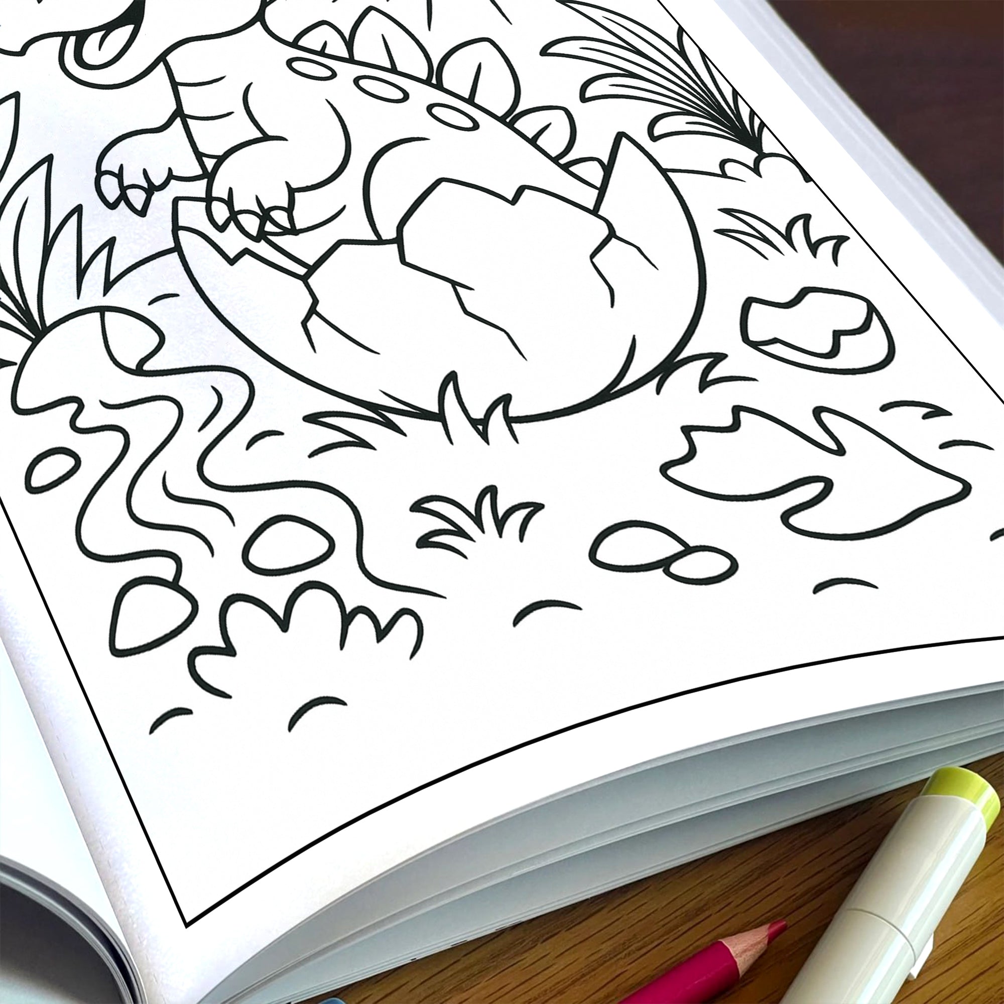 Dino Volcano World Coloring Pages for Kids – 48 Action-Packed Designs