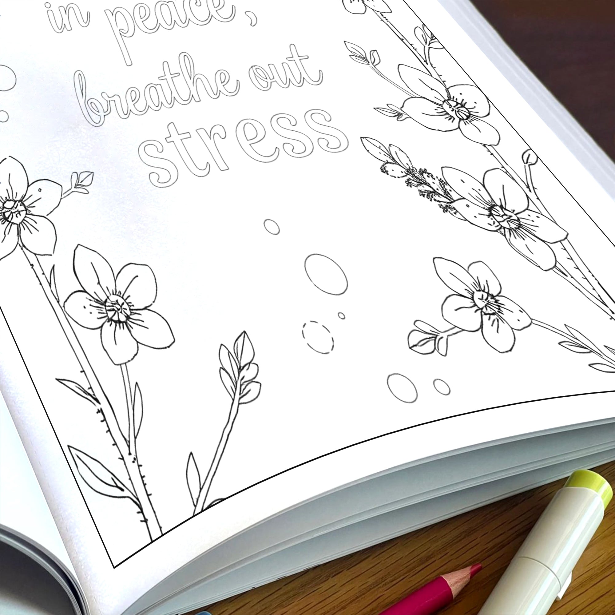 Bloom with Words – Flower Coloring Pages – 48 Pages – Inspiring Quotes Framed by Elegant Florals – For Adults