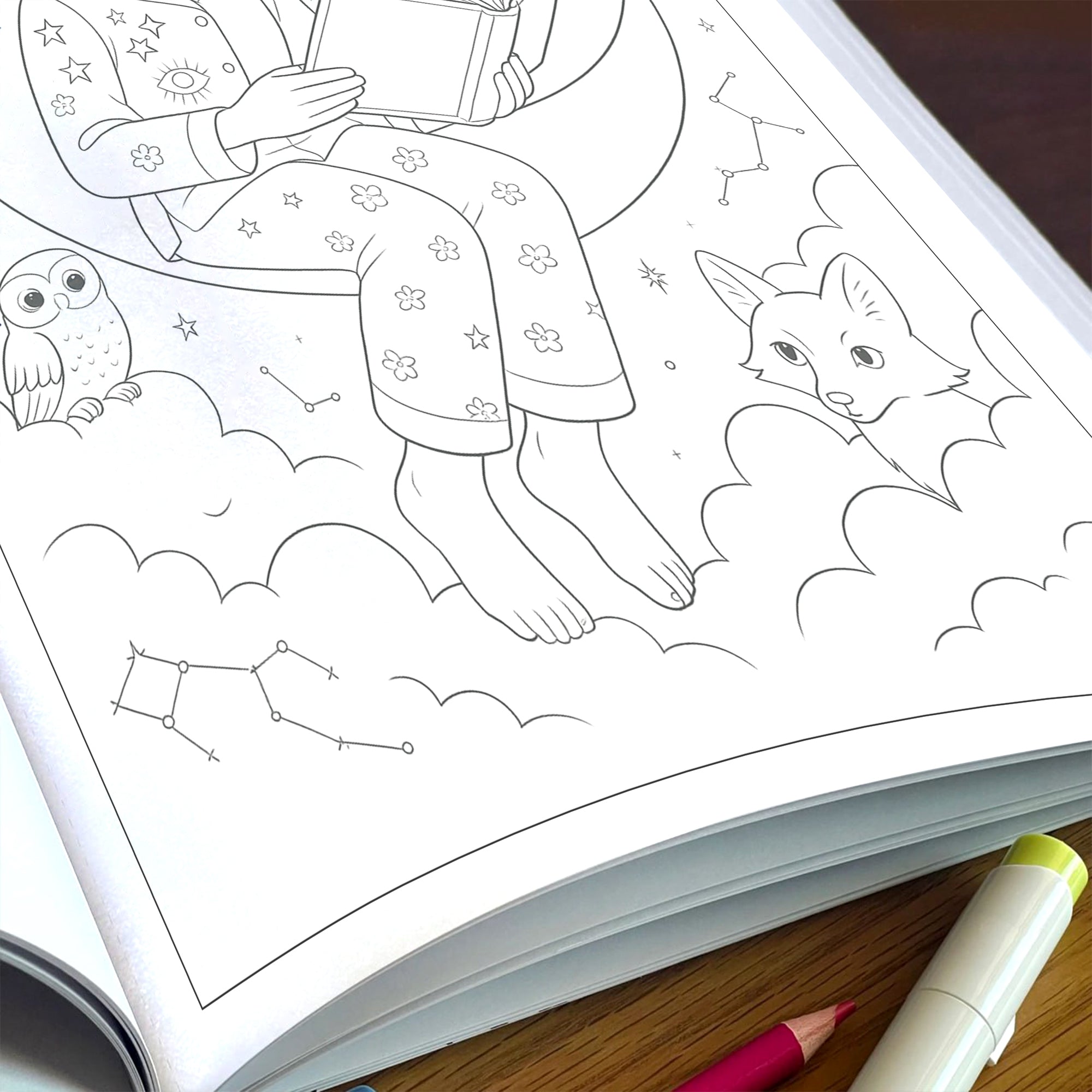 Moonlit Crowns & Magic Dreams Coloring Pages – 48 Fantasy Fairytale Scenes for Kids