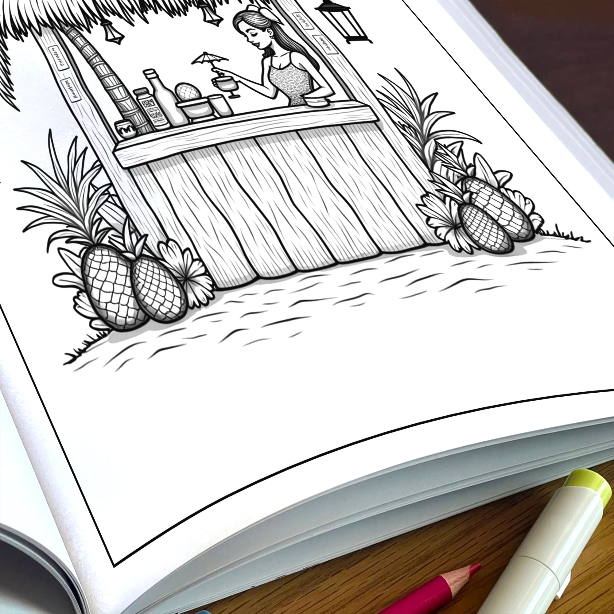 Happy Island Life in Hawaii Coloring Pages – 48 Cute Tropical Scenes with Dancing, Music & Tiki Fun - For Kids