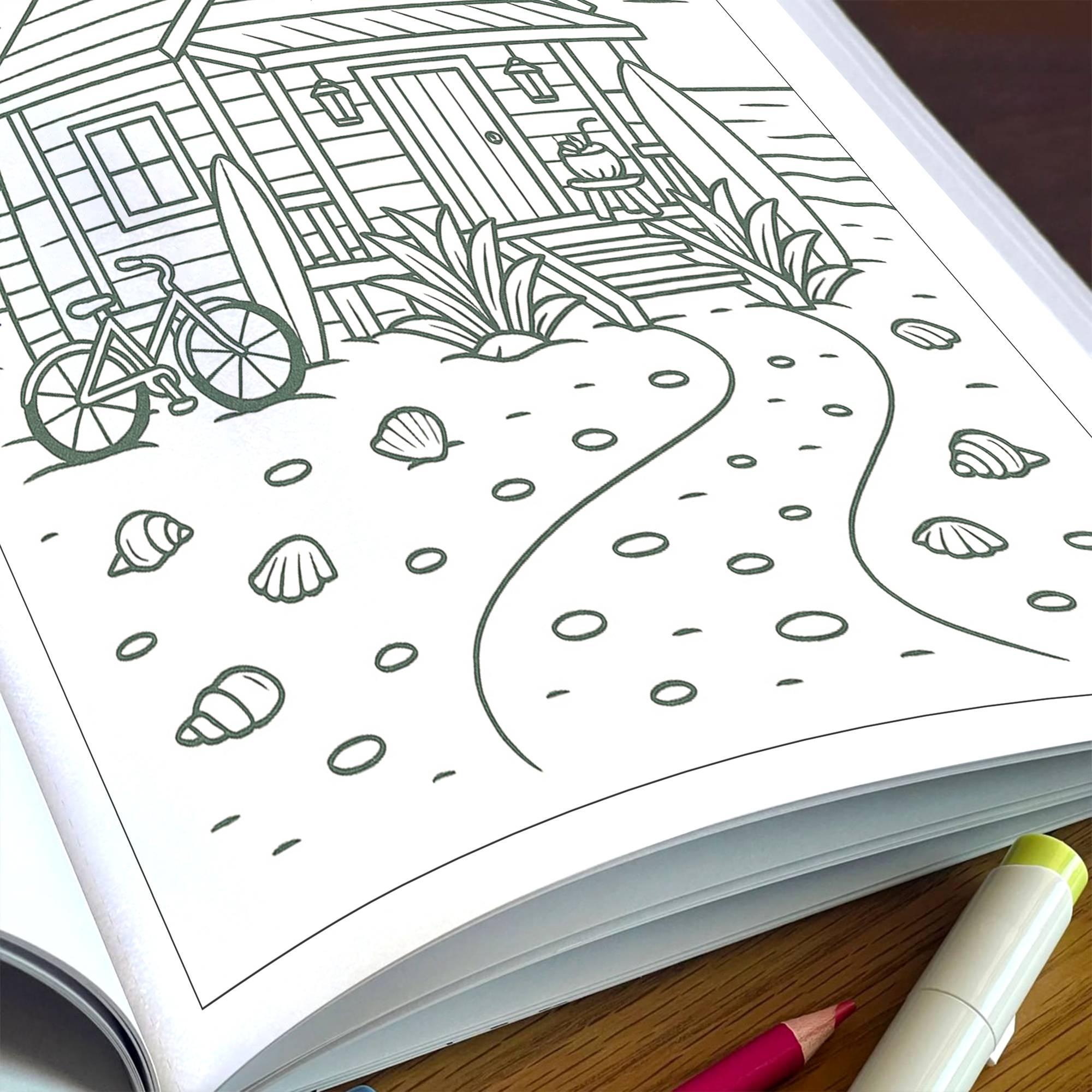 Cozy Island Life Coloring Pages – 48 Pages – Chill, Peaceful, Tropical Moments – For Adults