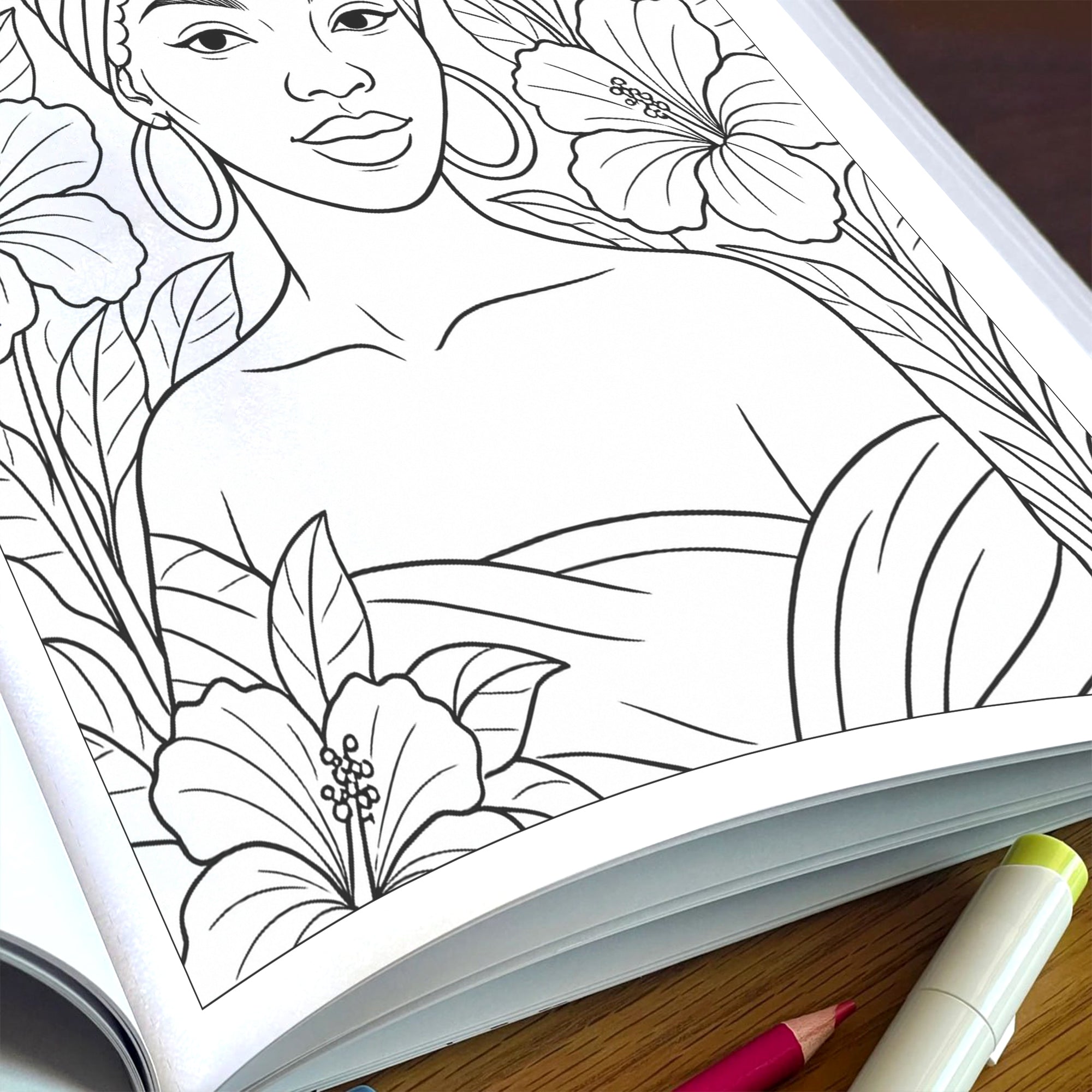 Beautiful Black Queens Coloring Pages – 48 Pages – Regal, Empowering, Afrocentric Beauty – For Adults