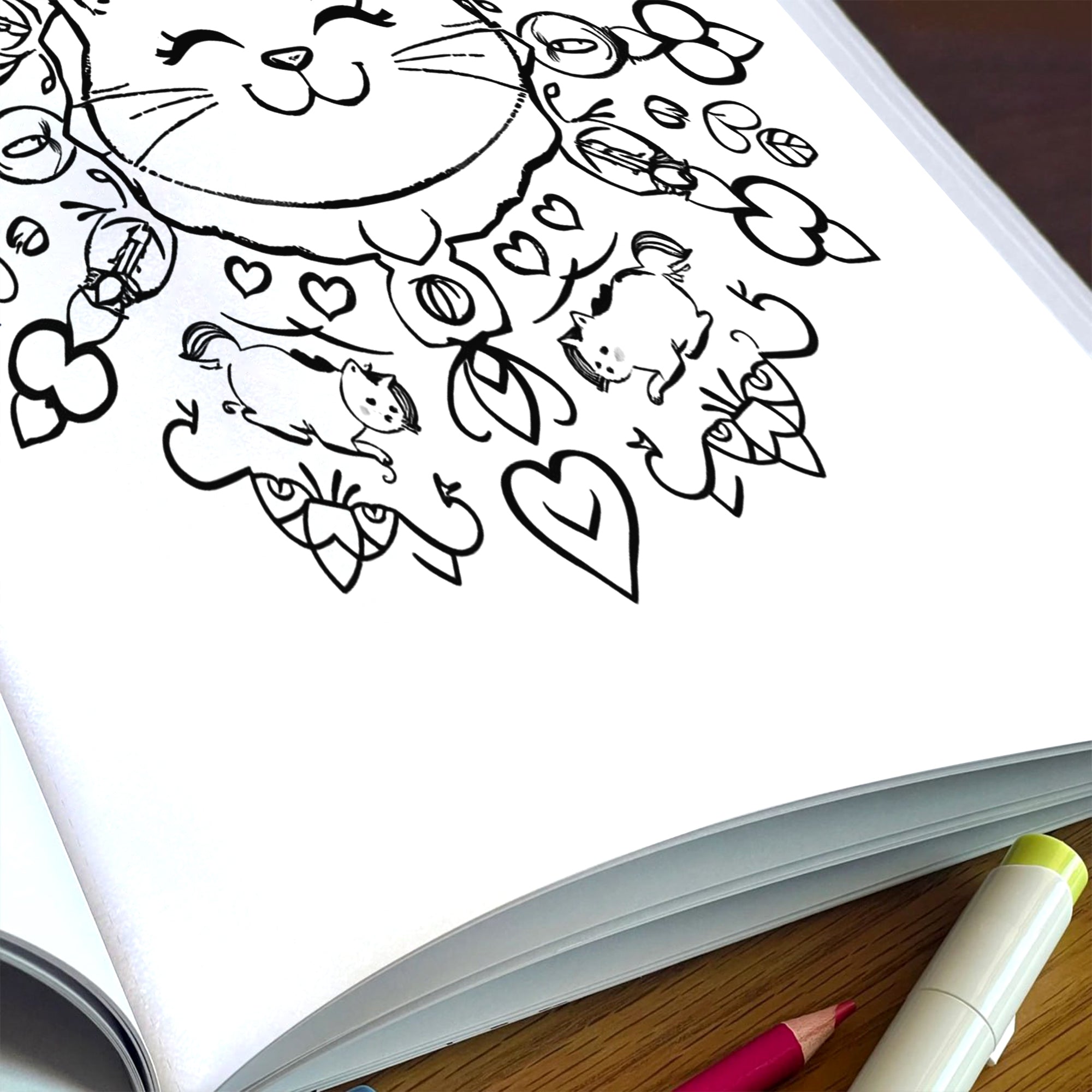 Whimsy Object Mandalas – Mandala Coloring Pages – 48 Pages – Donuts, Teacups, Cats & Cute Surprises – For All Ages