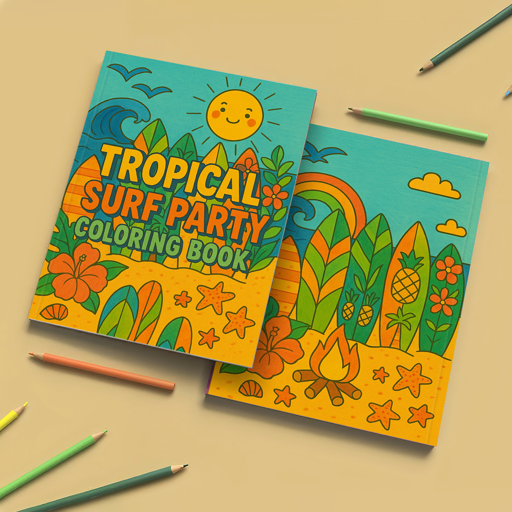 Tropical Surf Party Coloring Pages – 48 Fun Designs for Kids