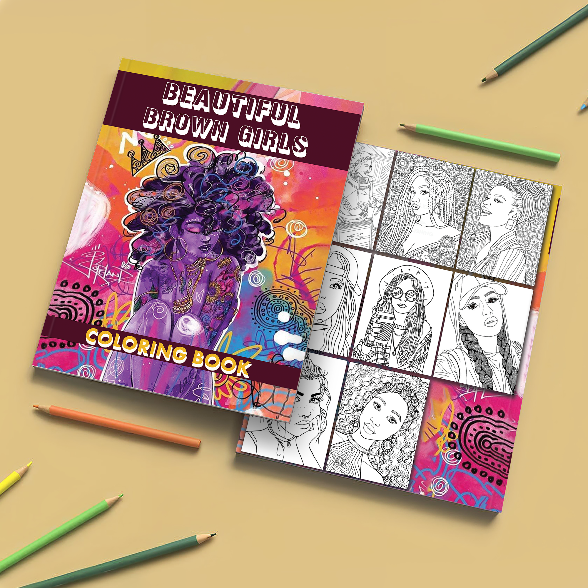 Beautiful Brown Girls Coloring Pages – 48 Elegant Designs for Adults