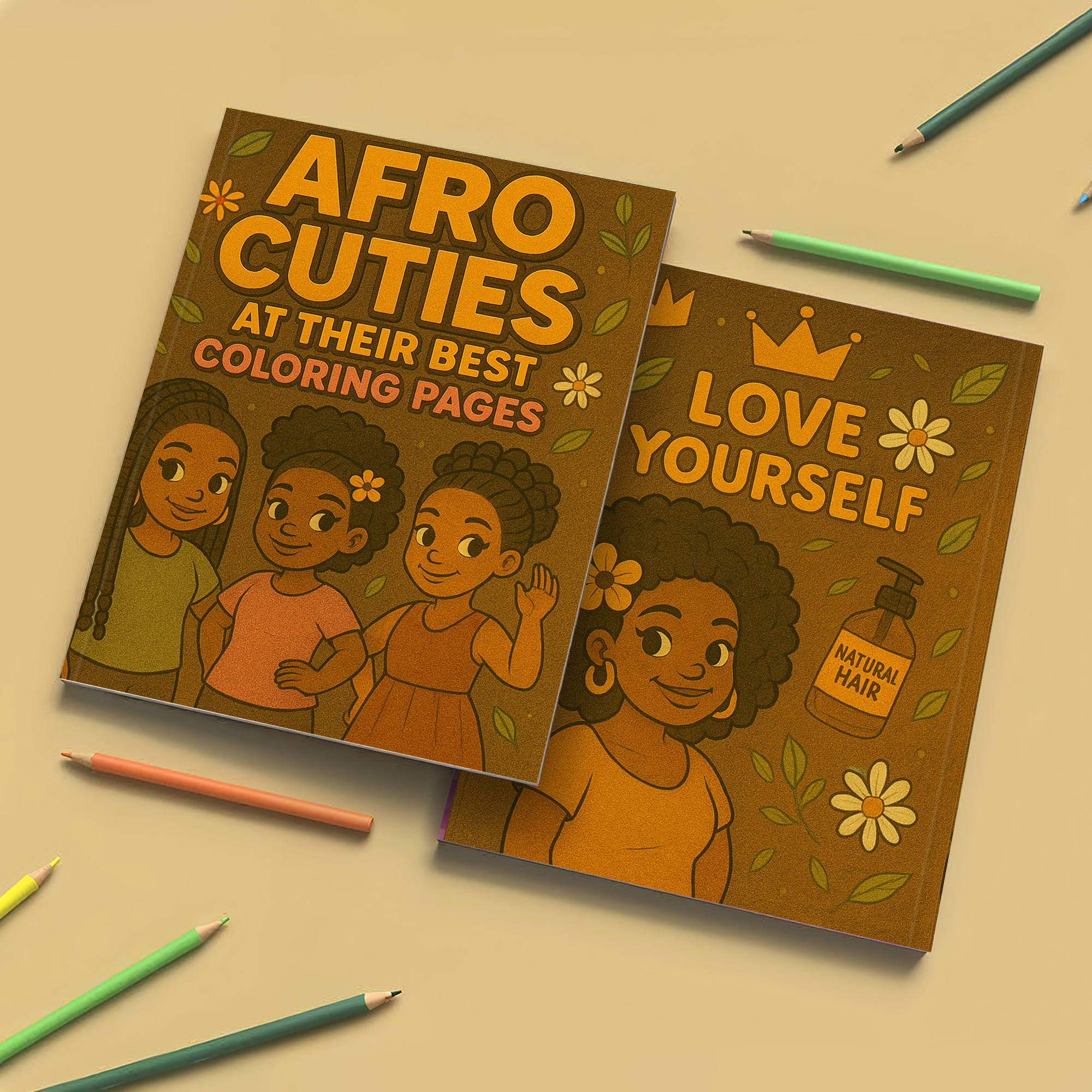 Afro Cuties Self-Care Queens Coloring Pages – 48 Pages – Fun, Beautiful, Black Girl Confidence – For Adults