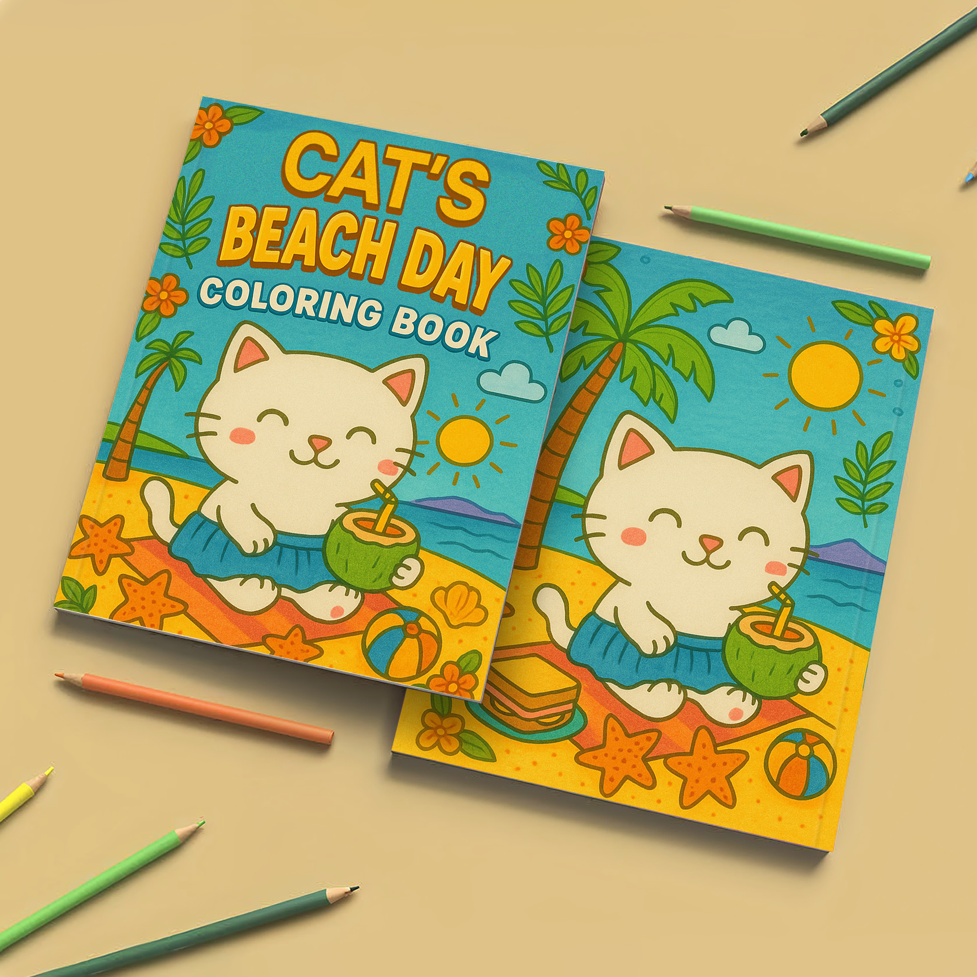 Beach Day Kitty Coloring Pages – 48 Cute & Fun Designs for Kids