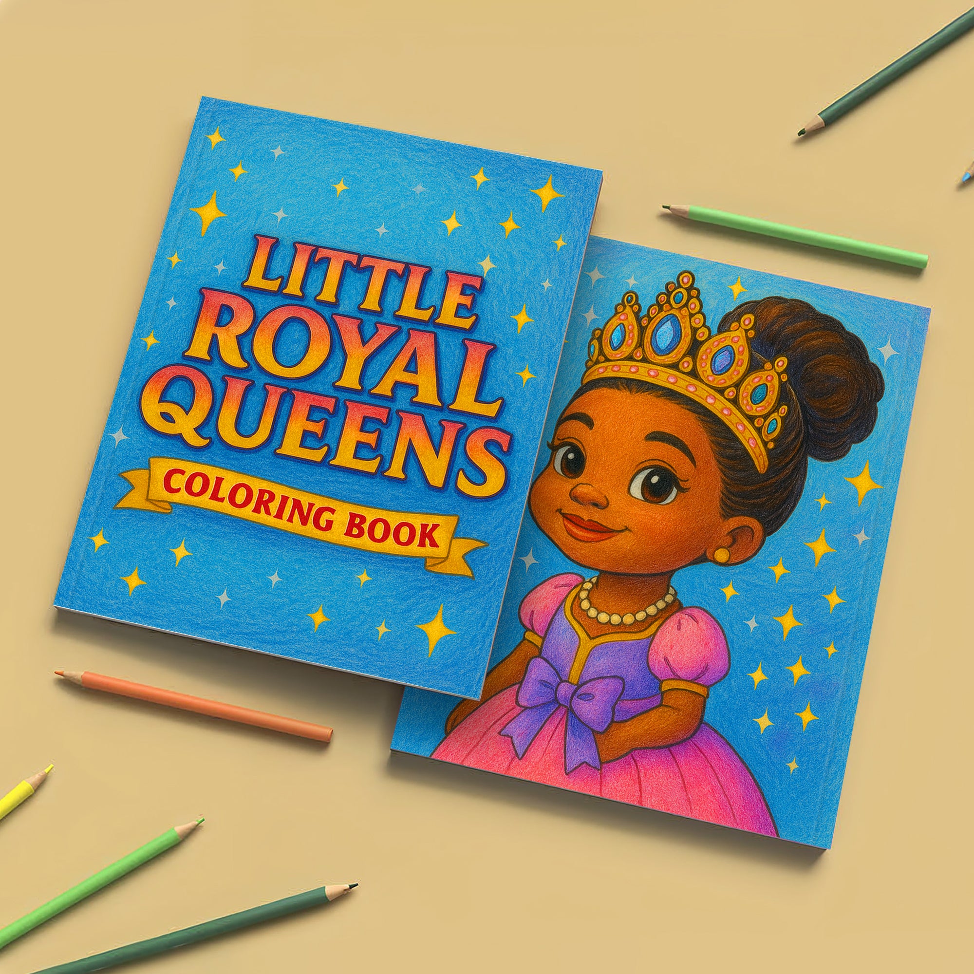 Little Royal Queens Coloring Pages – 48 Pages – Cute, Confident, Black Girl Magic – For Kids