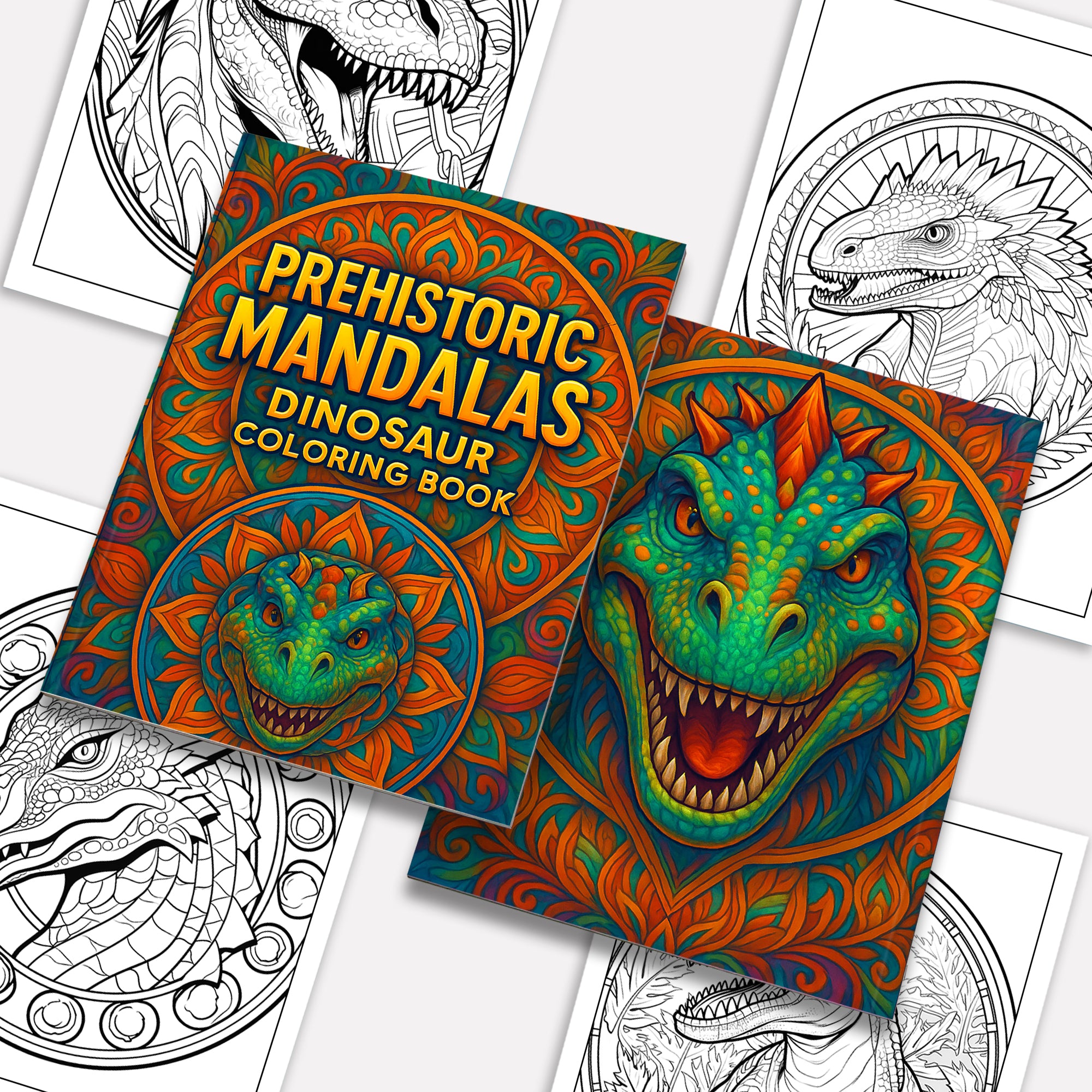 Prehistoric Mandalas Coloring Pages – 48 Intricate Dinosaur Designs for Adults