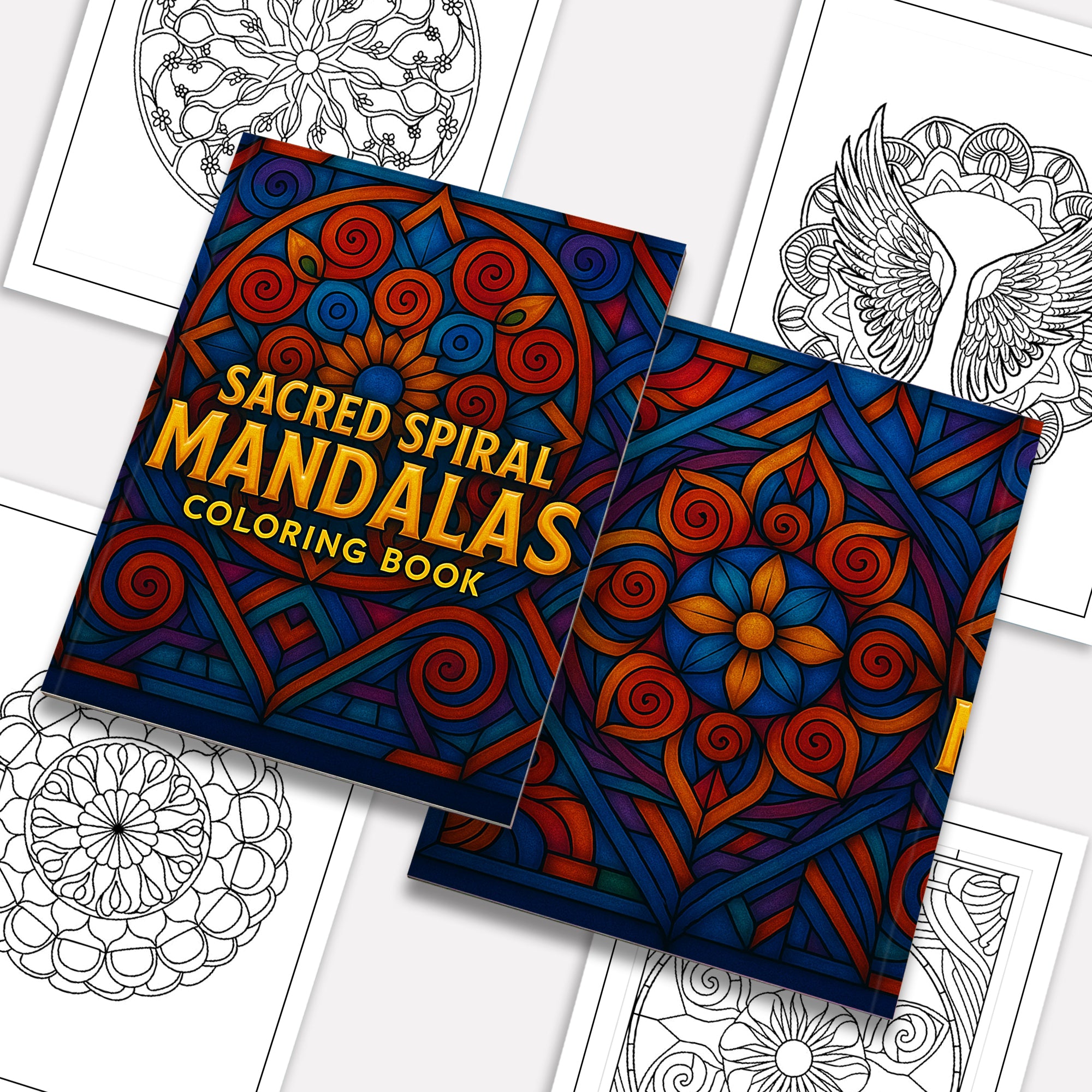 Sacred Spiral Mandalas Coloring Pages – 48 Hypnotic Geometric Art for Adults