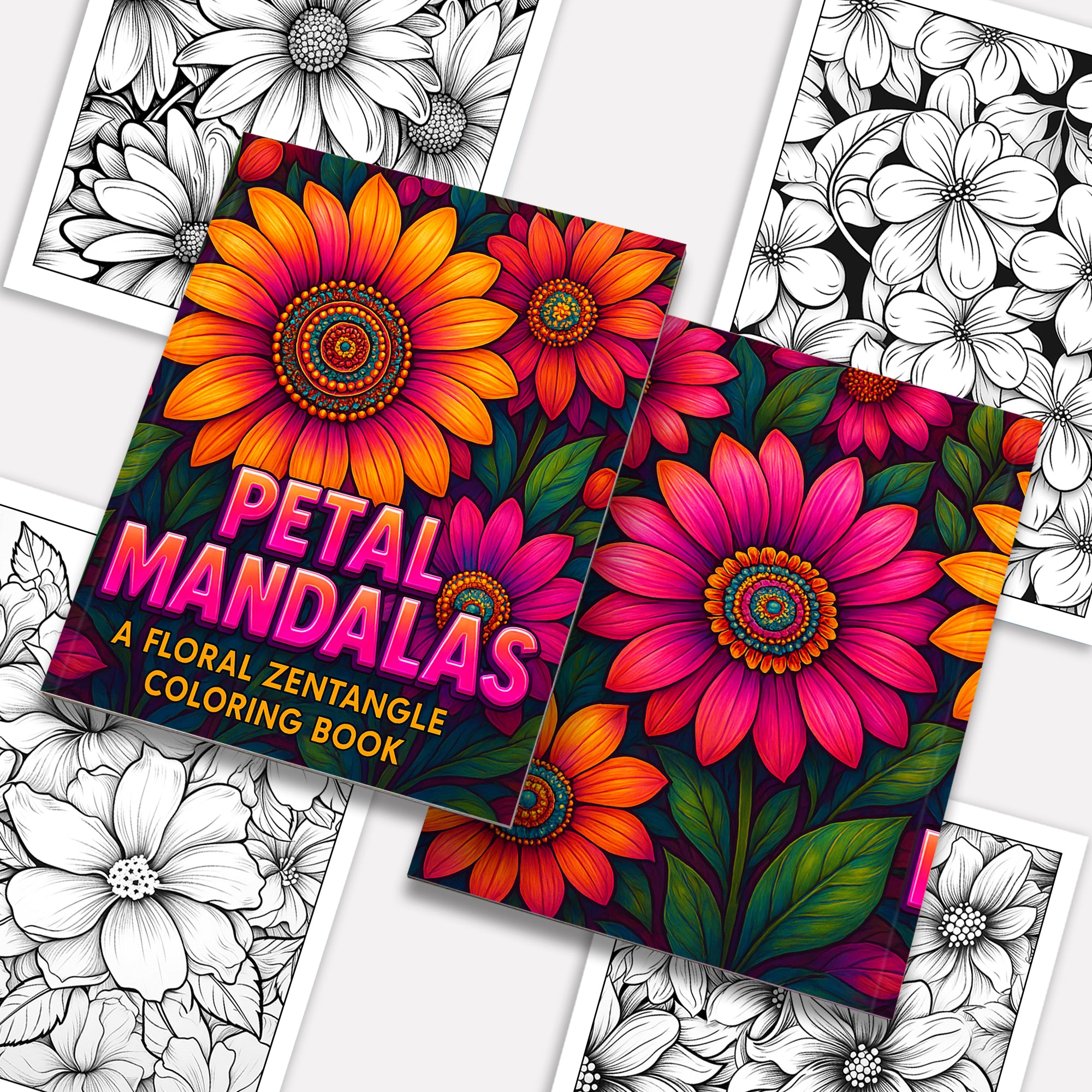 Petal Mandalas Coloring Pages – 48 Intricate Floral Zentangle Designs for Adults