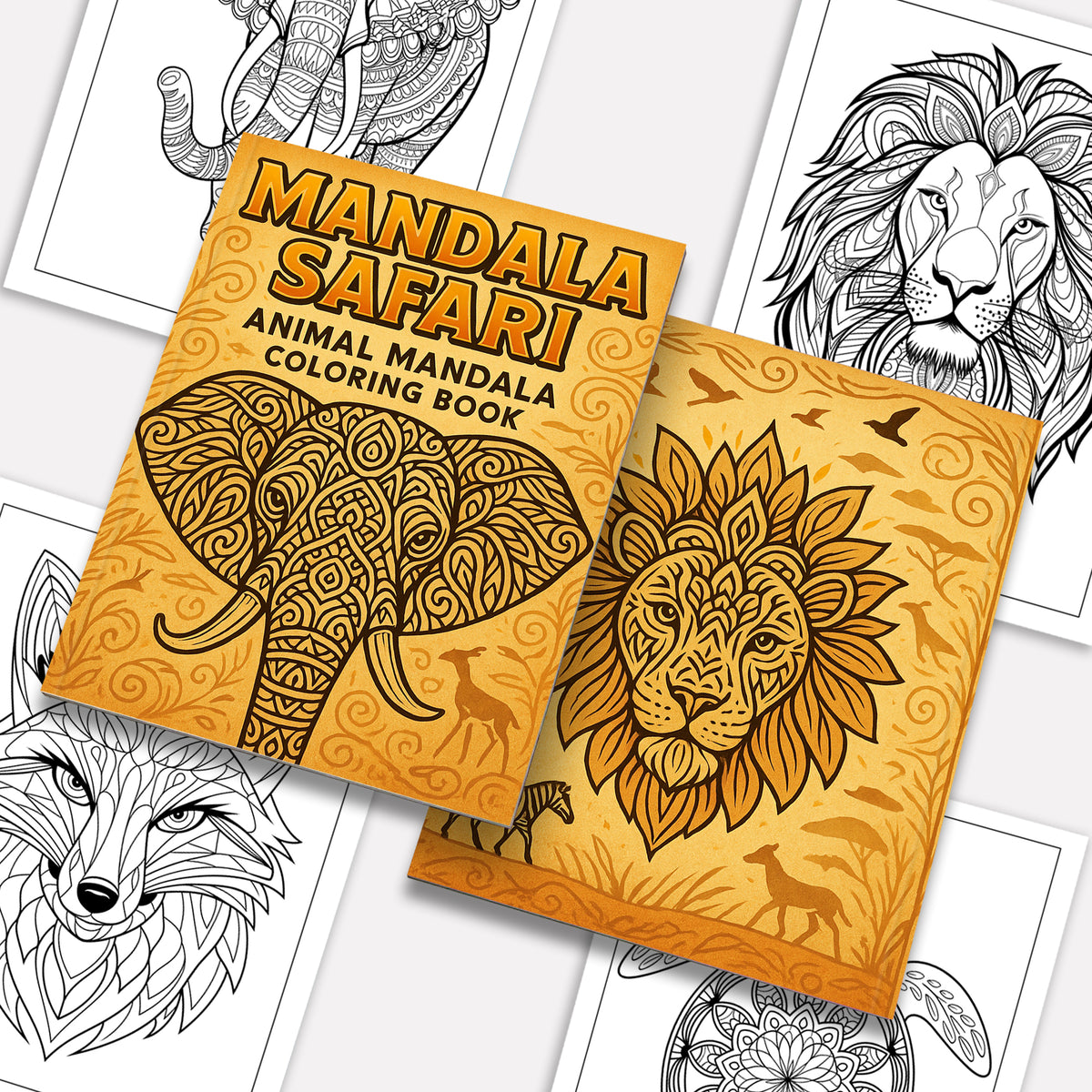 Mandala Safari – Animal Mandala Coloring Pages – 48 Pages – Exotic Cre ...